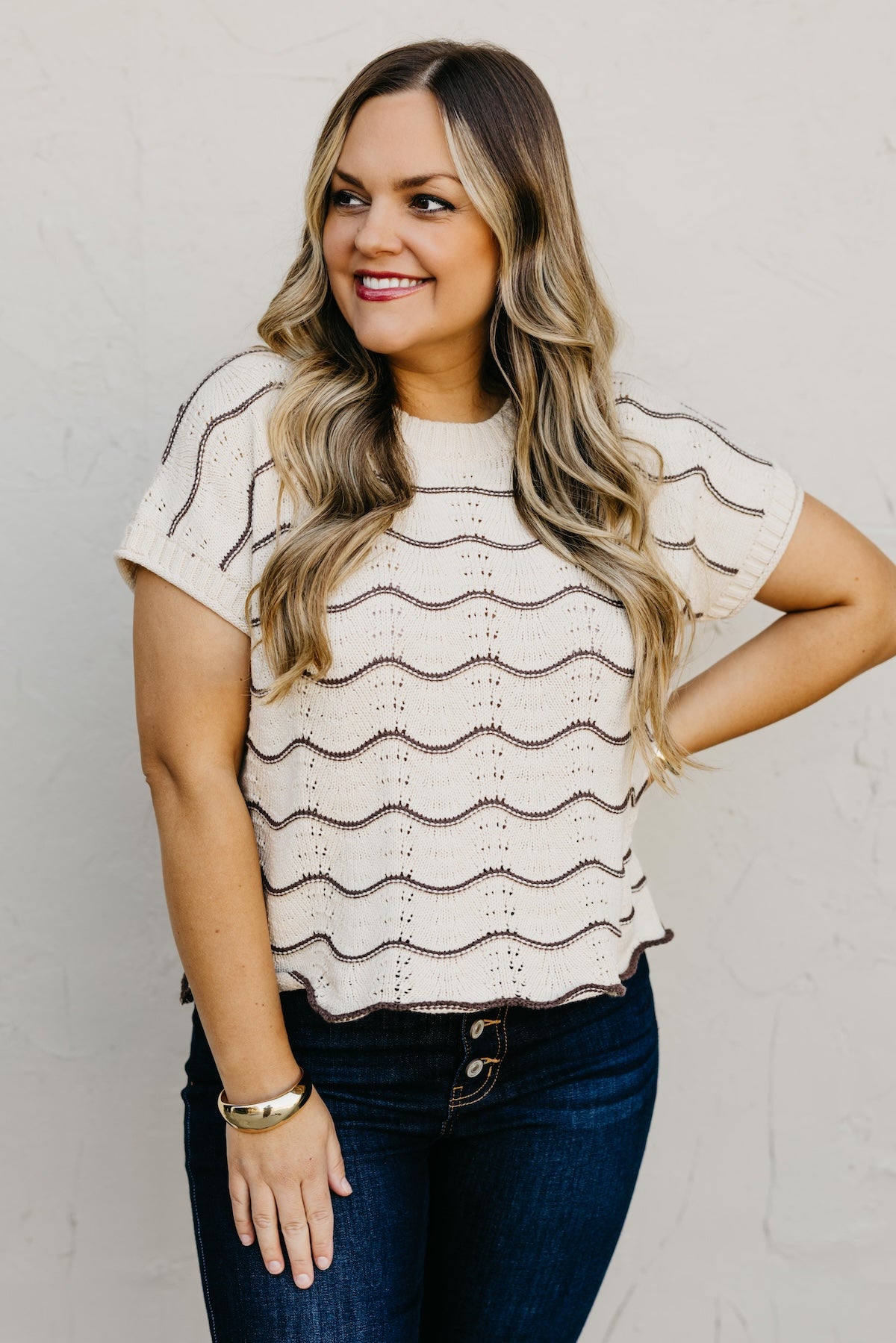 The Maddie Scalloped Sweater Top