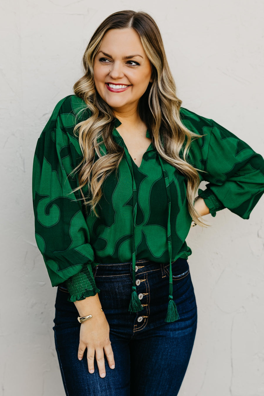 The Weylin Abstract Tassel Blouse