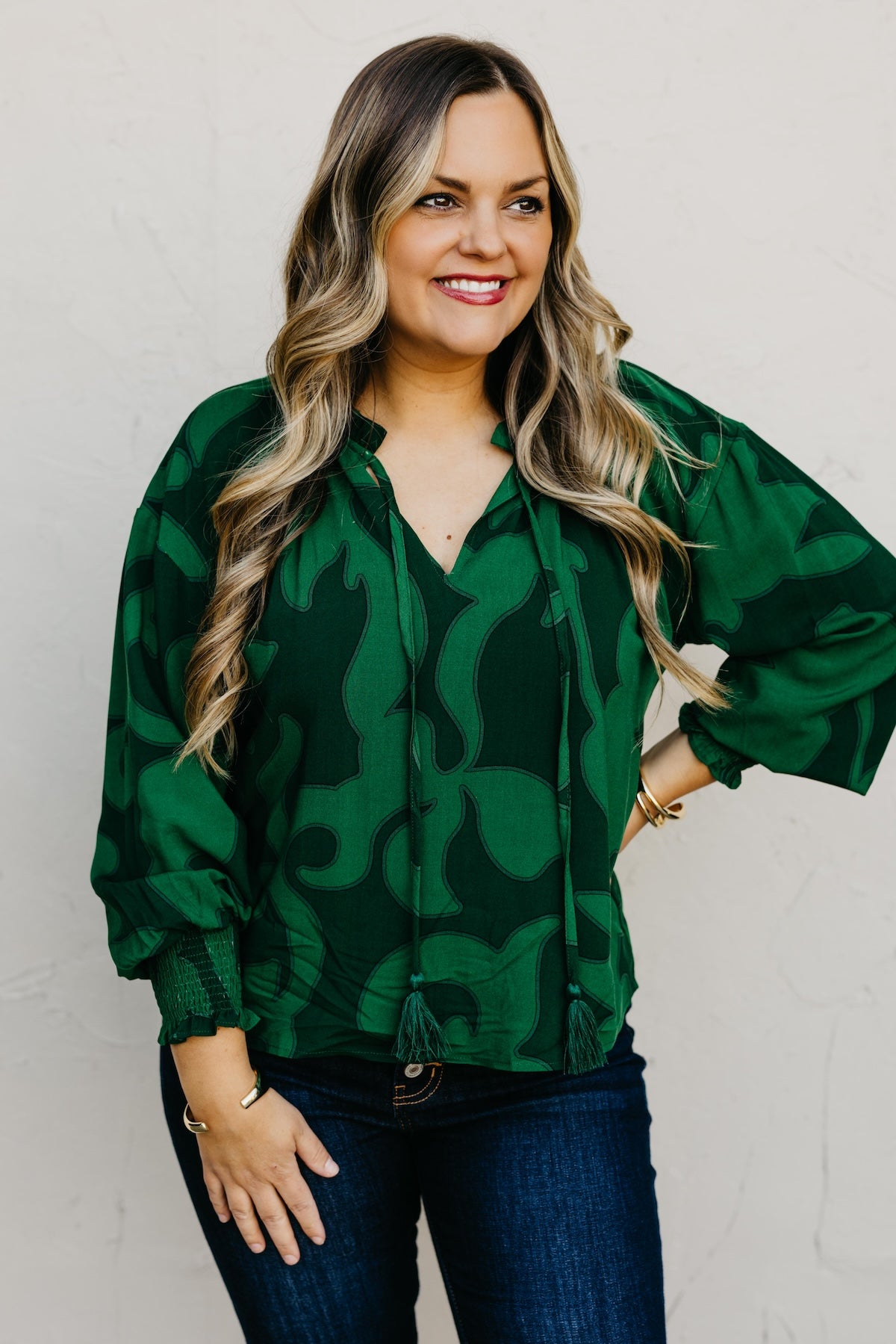 The Weylin Abstract Tassel Blouse