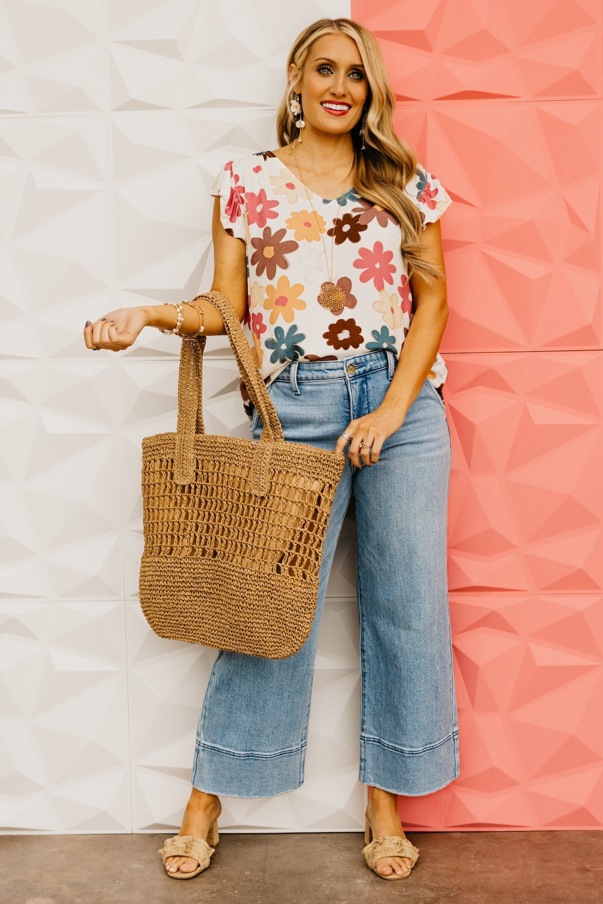 The Arlo Floral Flutter Sleeve Top