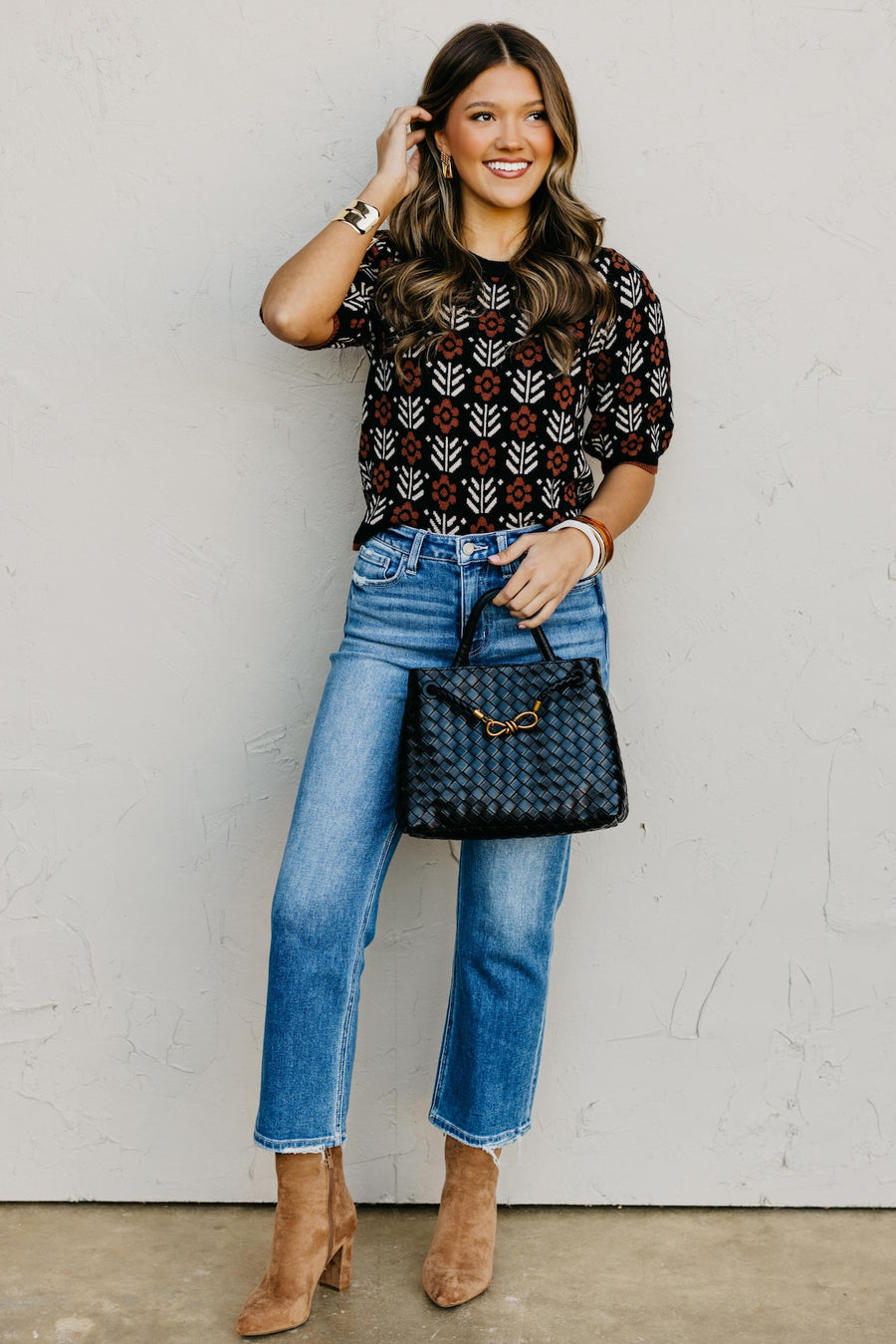 The Chris Floral Sleeve Sweater