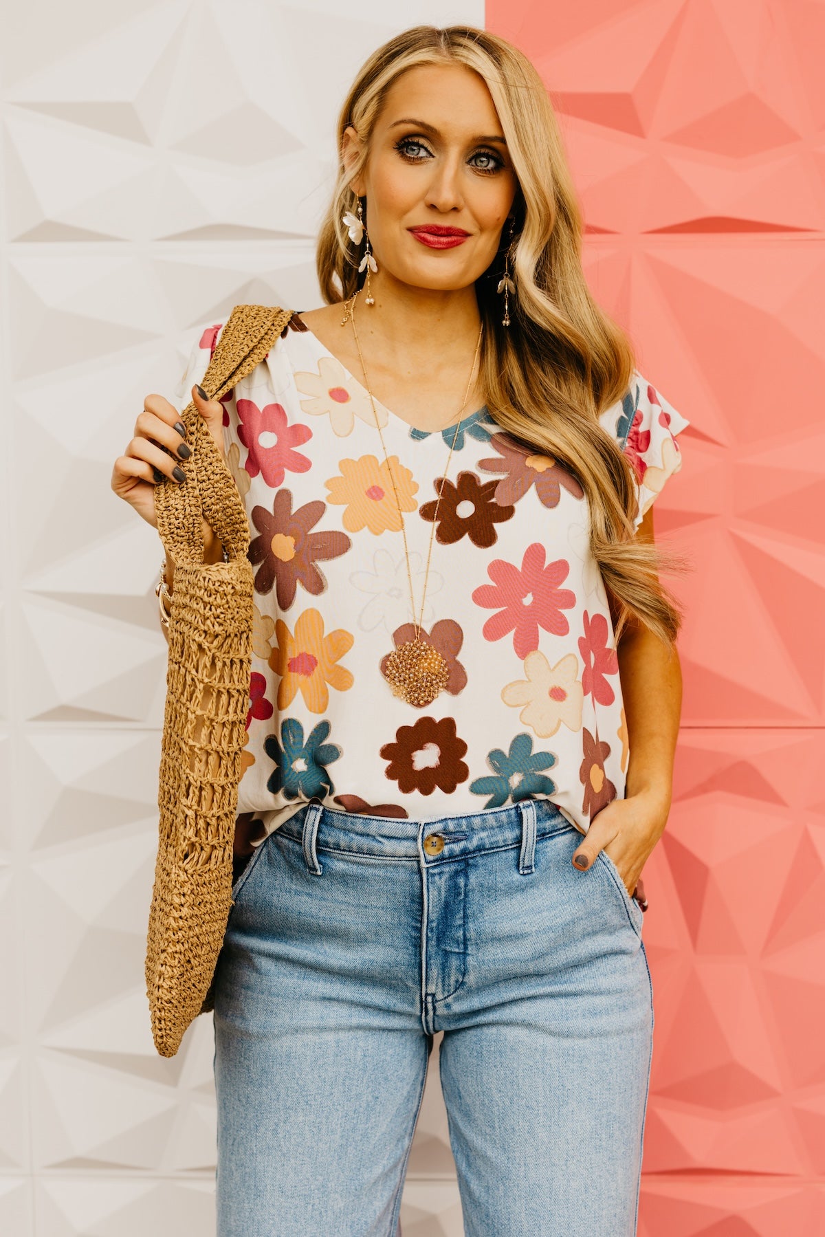 The Arlo Floral Flutter Sleeve Top