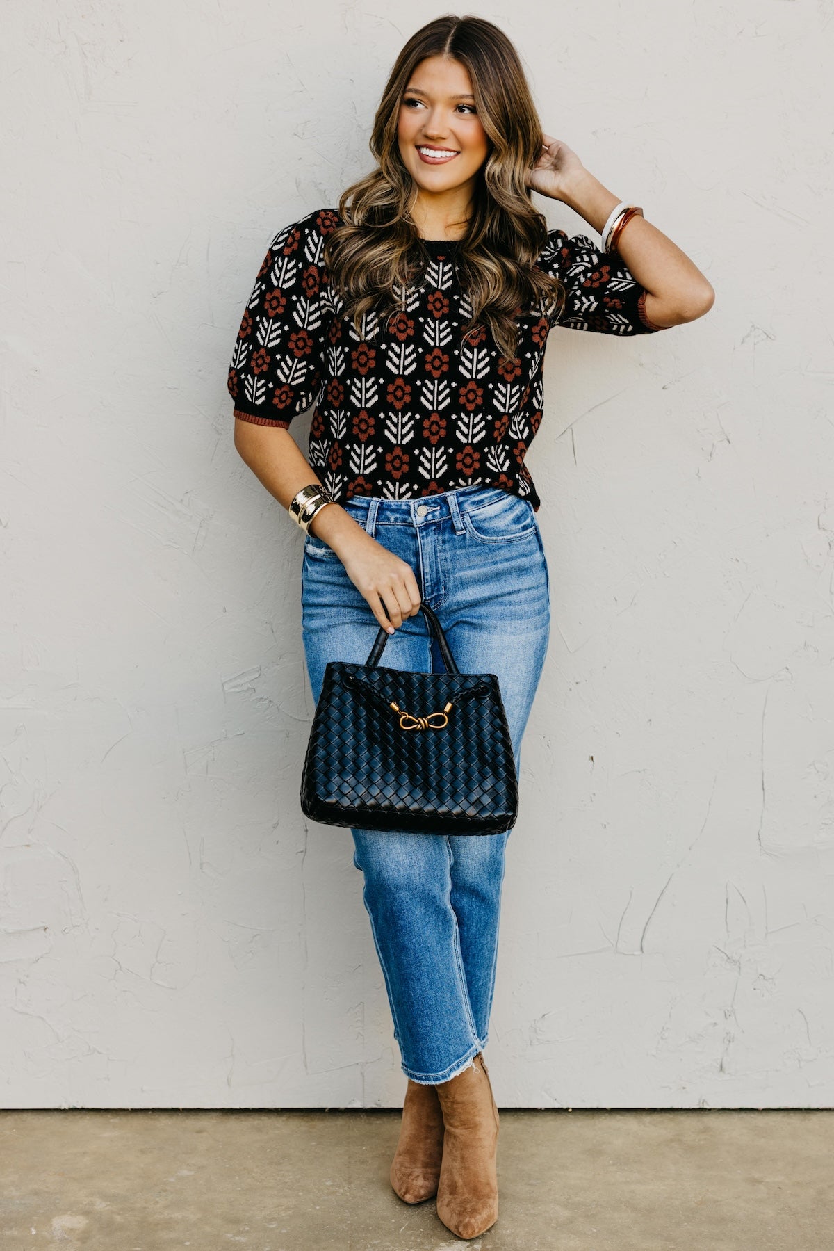 The Chris Floral Sleeve Sweater