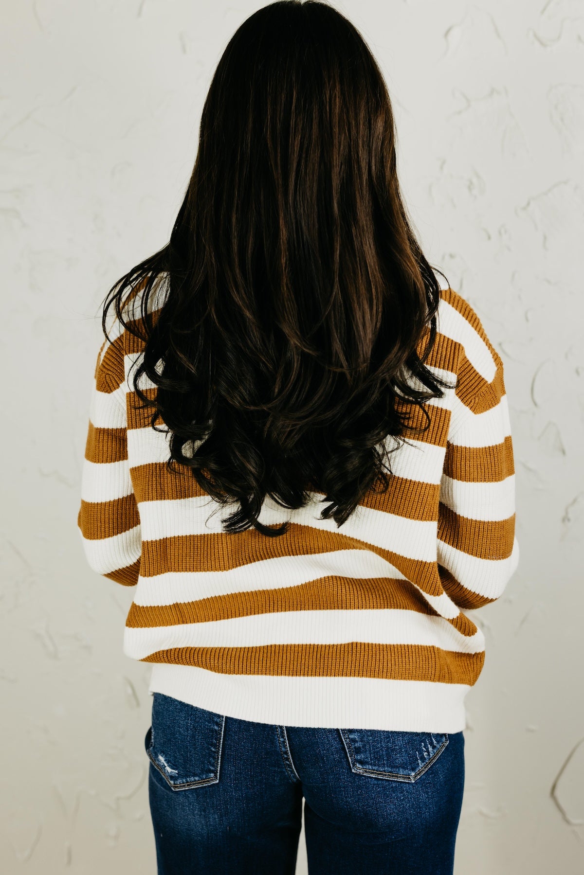 The Vanessa Mock Neck Striped Sweater