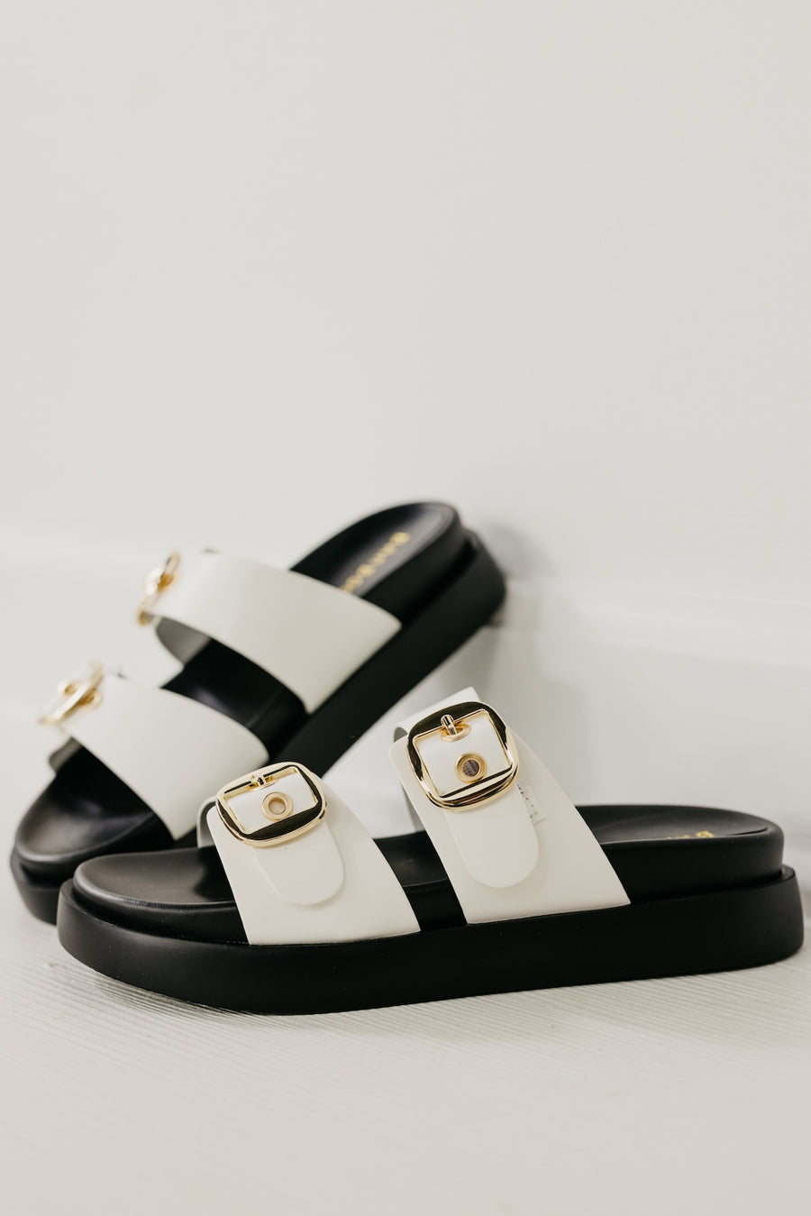 The Hottie Chunky Slip On Two Strap Sandal