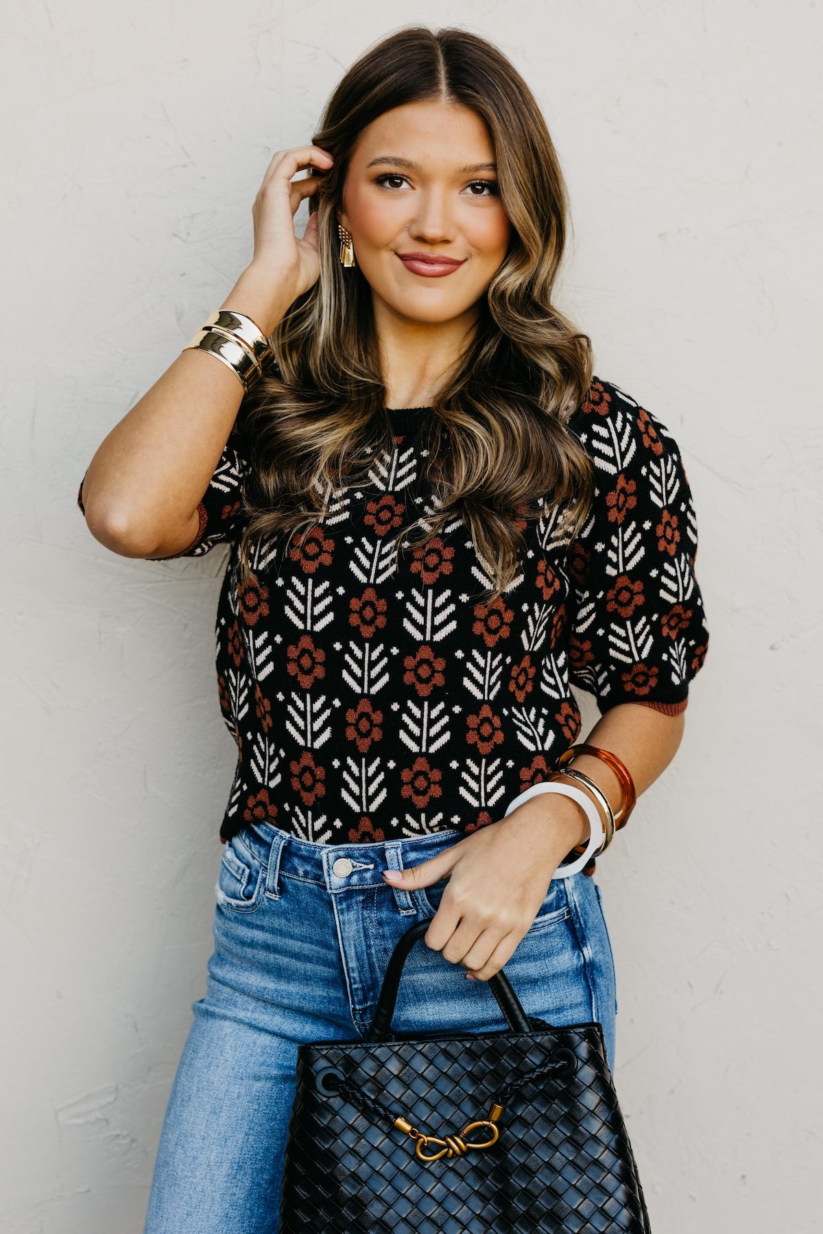 The Chris Floral Sleeve Sweater