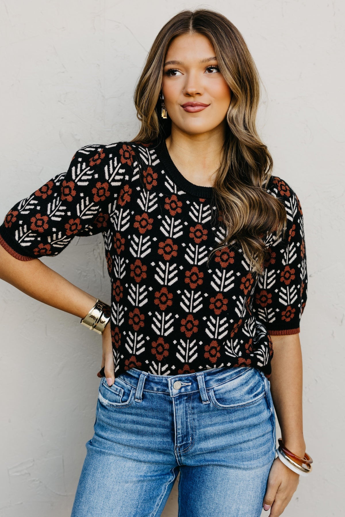 The Chris Floral Sleeve Sweater