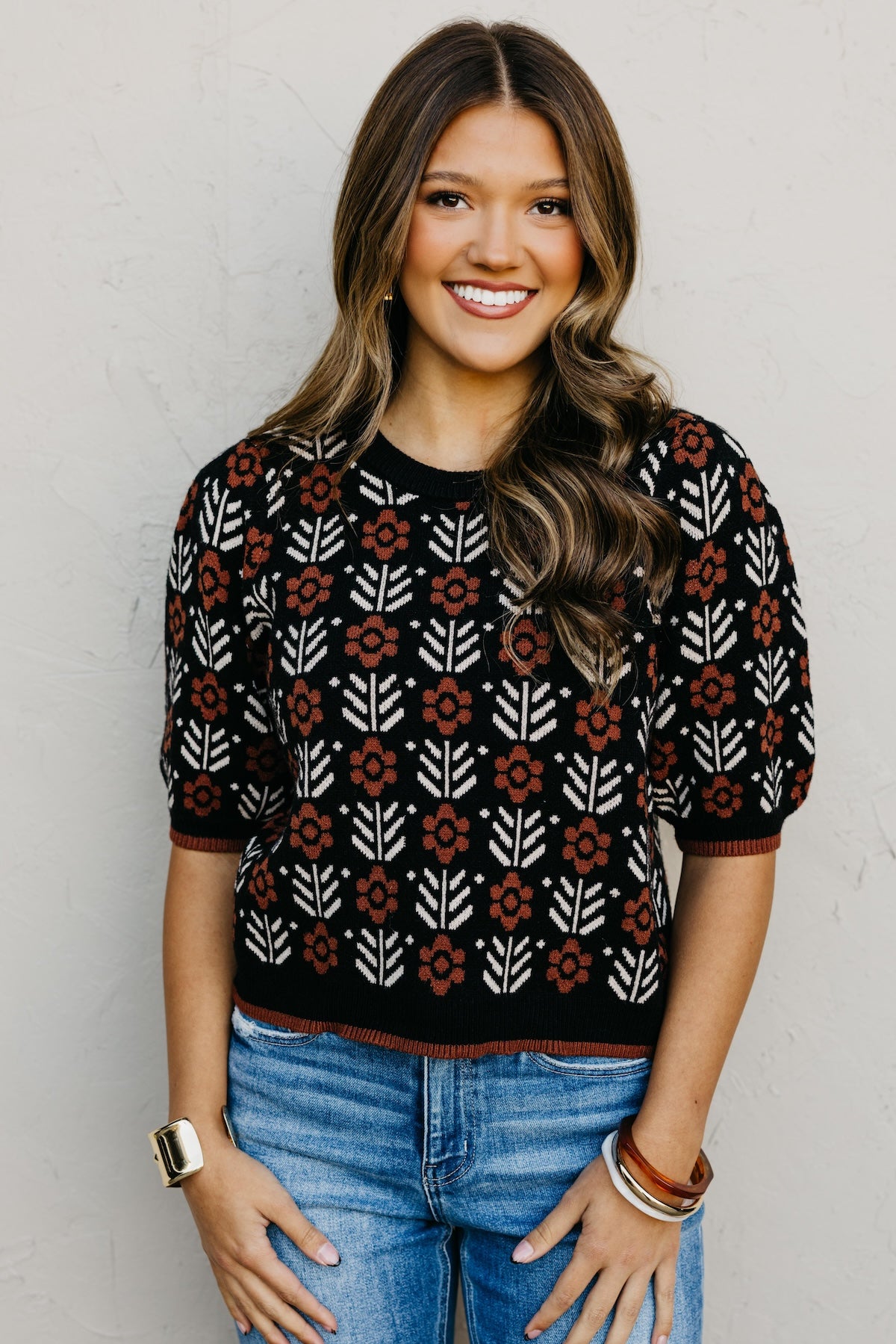 The Chris Floral Sleeve Sweater