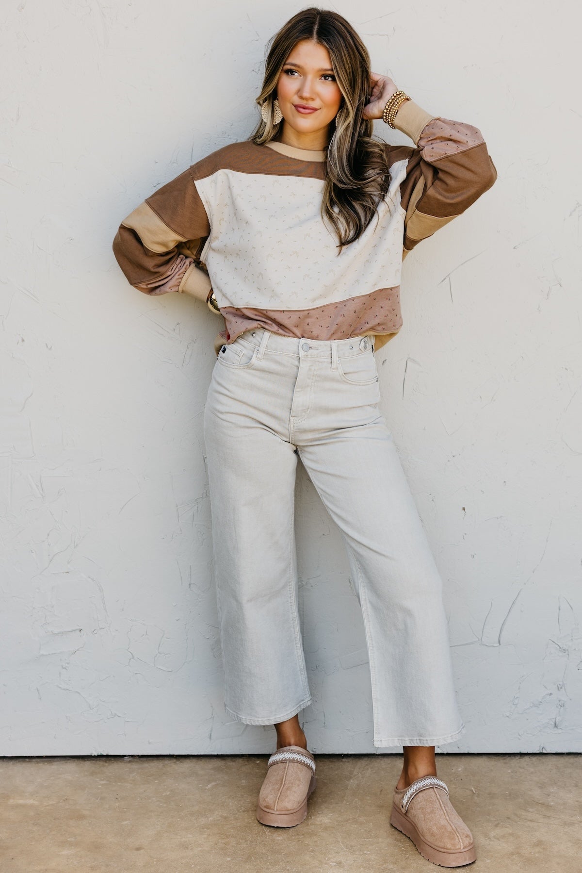 The Susie Block Bow/Floral Pullover Sweatshirt