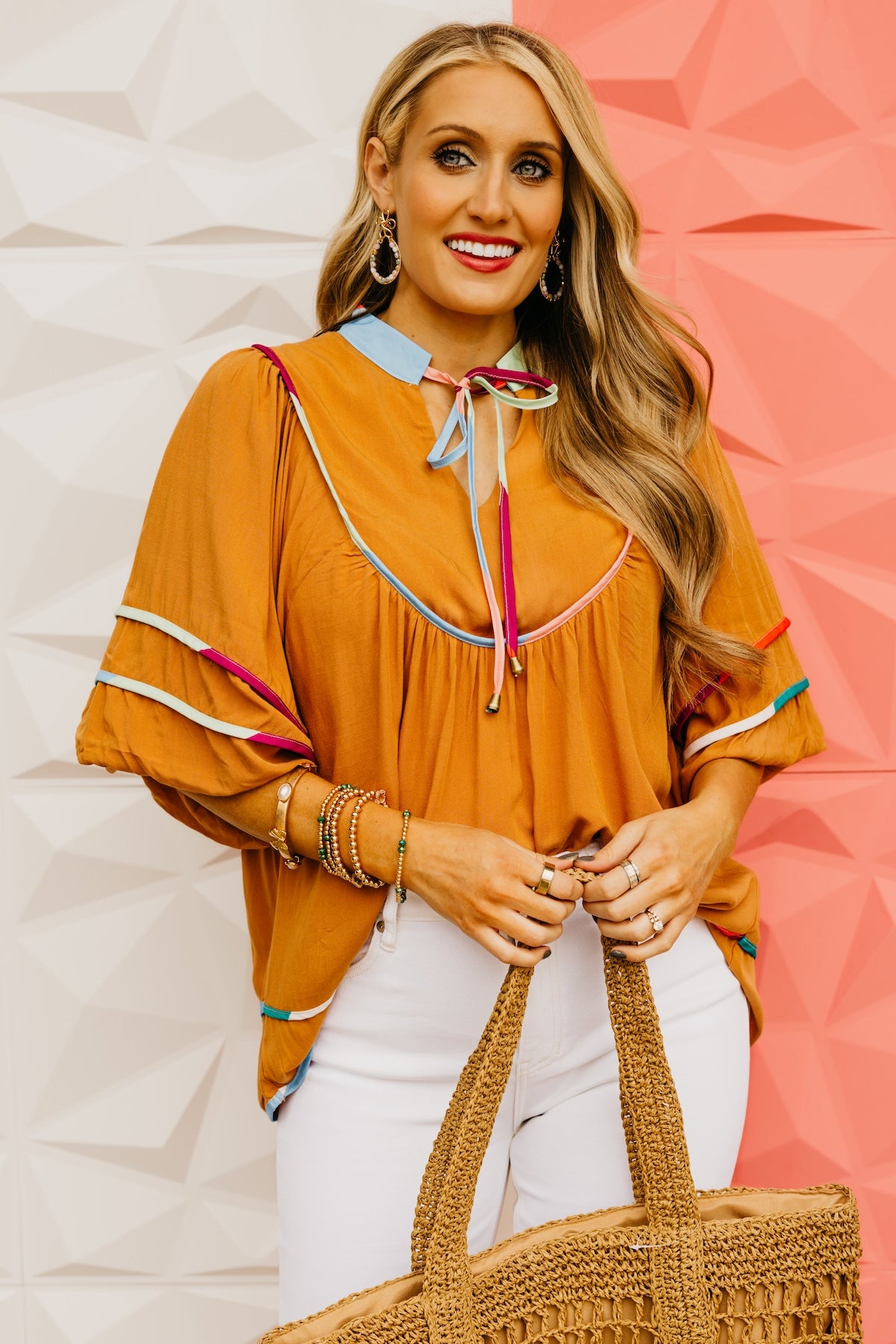 The Seth Rainbow Trim Knit Blouse