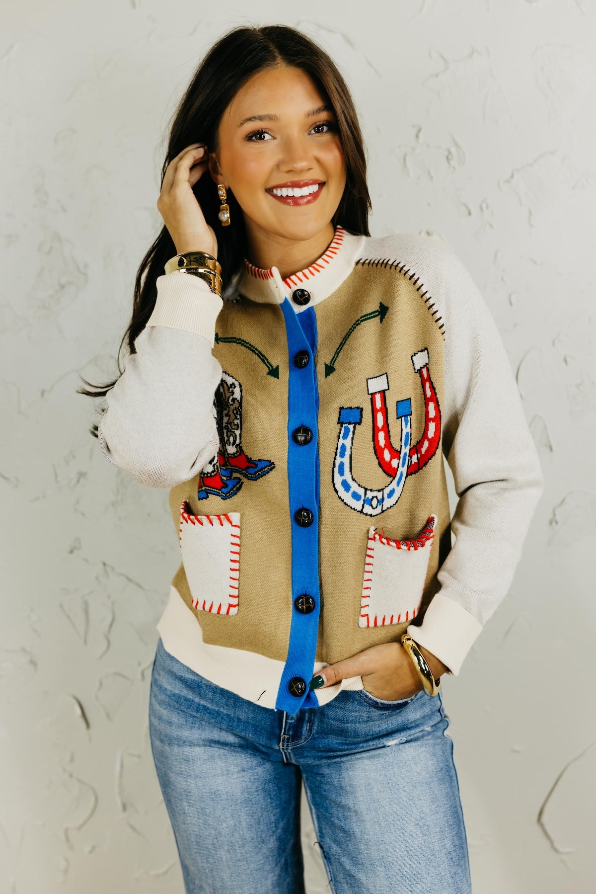The Delainey Western Embroidered Cardigan