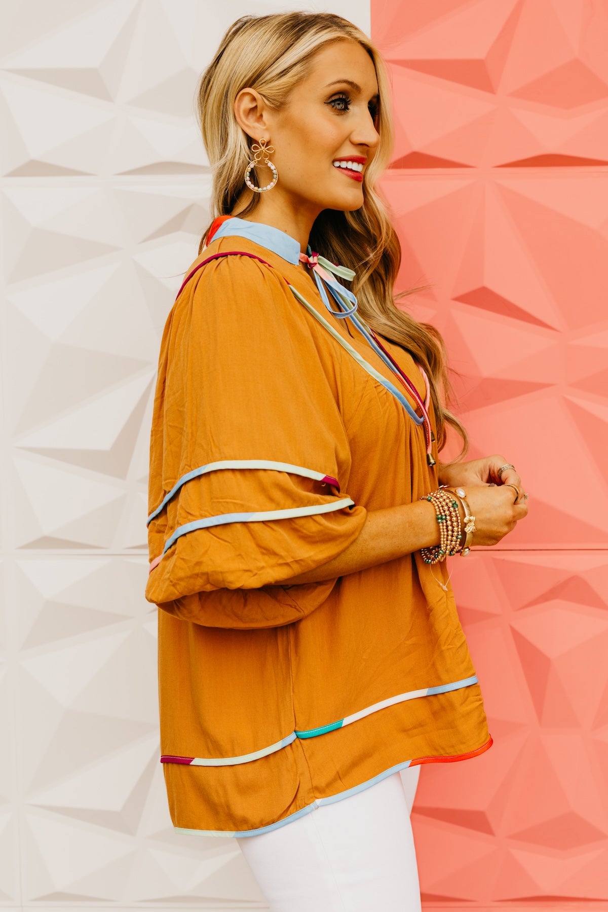 The Seth Rainbow Trim Knit Blouse