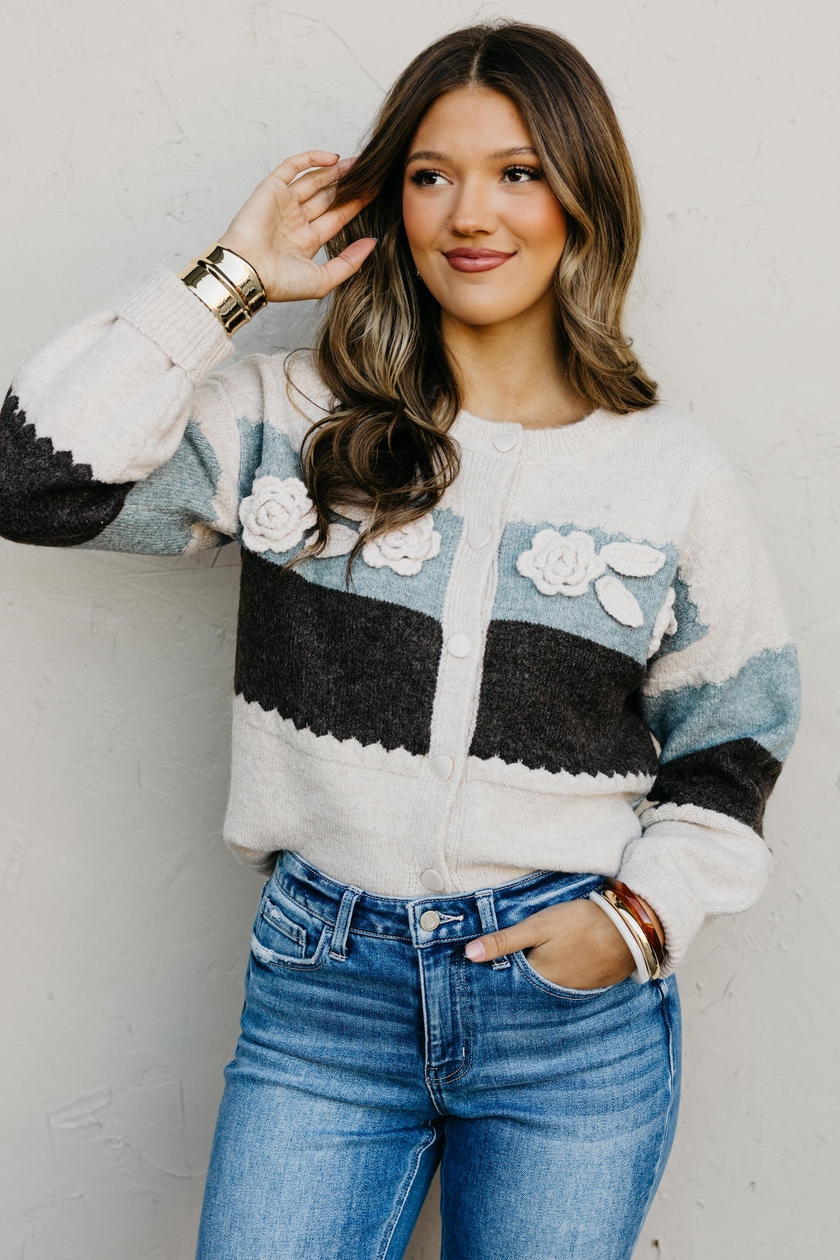 The Rivka Rosette Cardigan