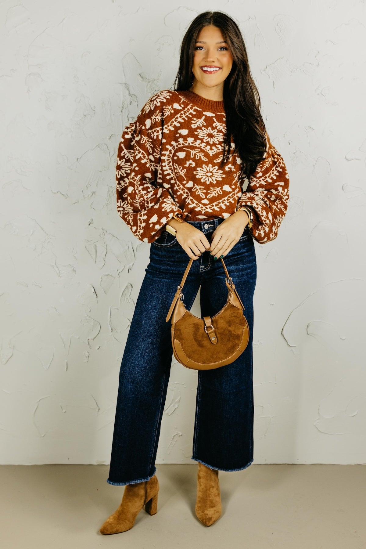 The Odin Floral Puff Sleeve Sweater