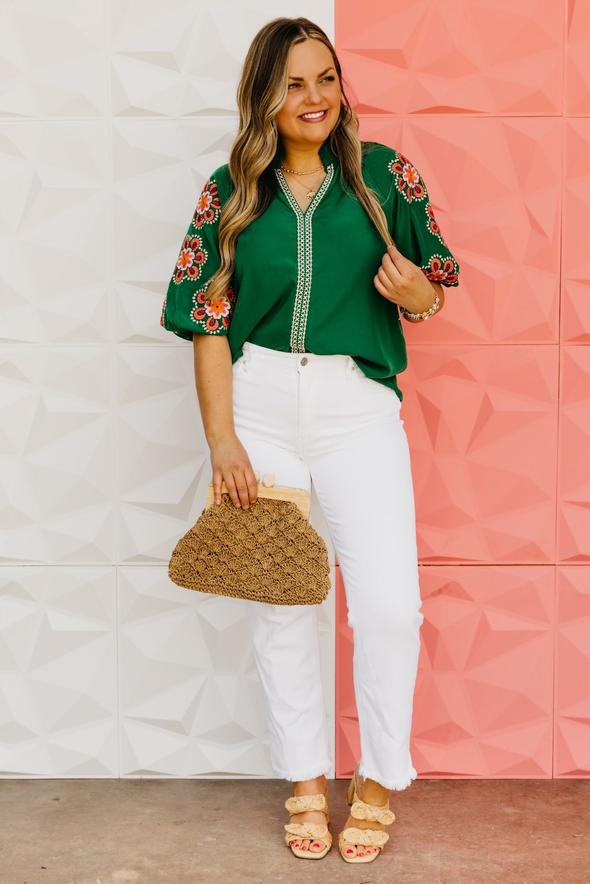 The Trey Embroidered Puff Sleeve Top