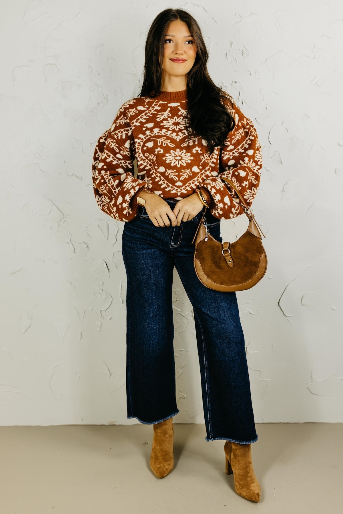 The Odin Floral Puff Sleeve Sweater