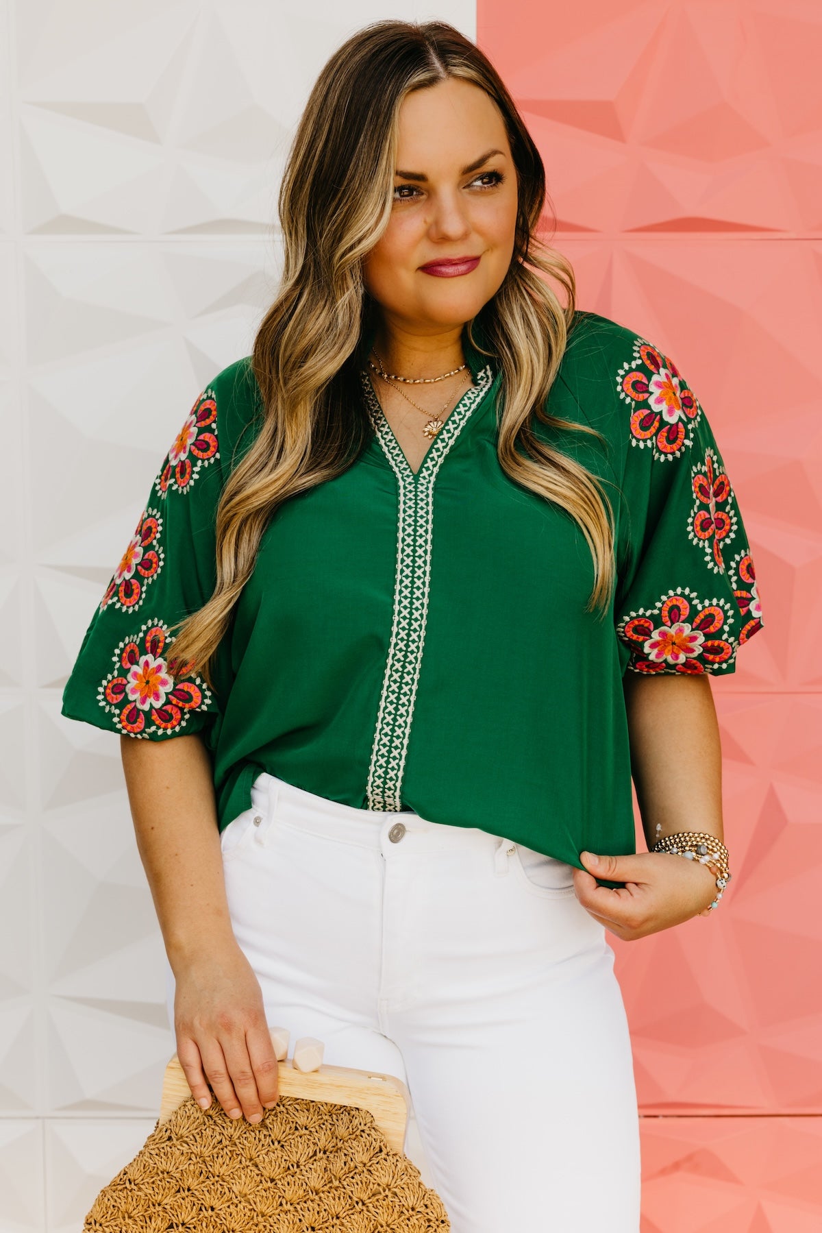 The Trey Embroidered Puff Sleeve Top
