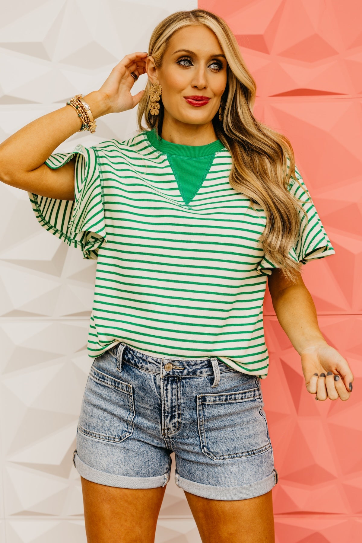 The Phoebe Ruffle Sleeve Raglan Top