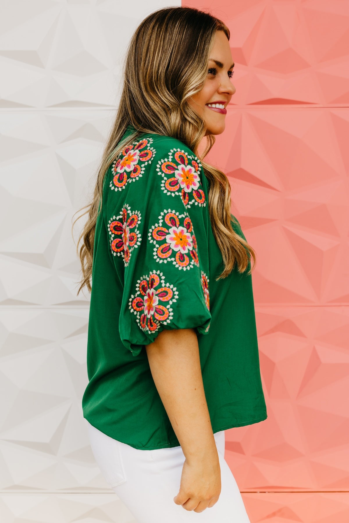 The Trey Embroidered Puff Sleeve Top