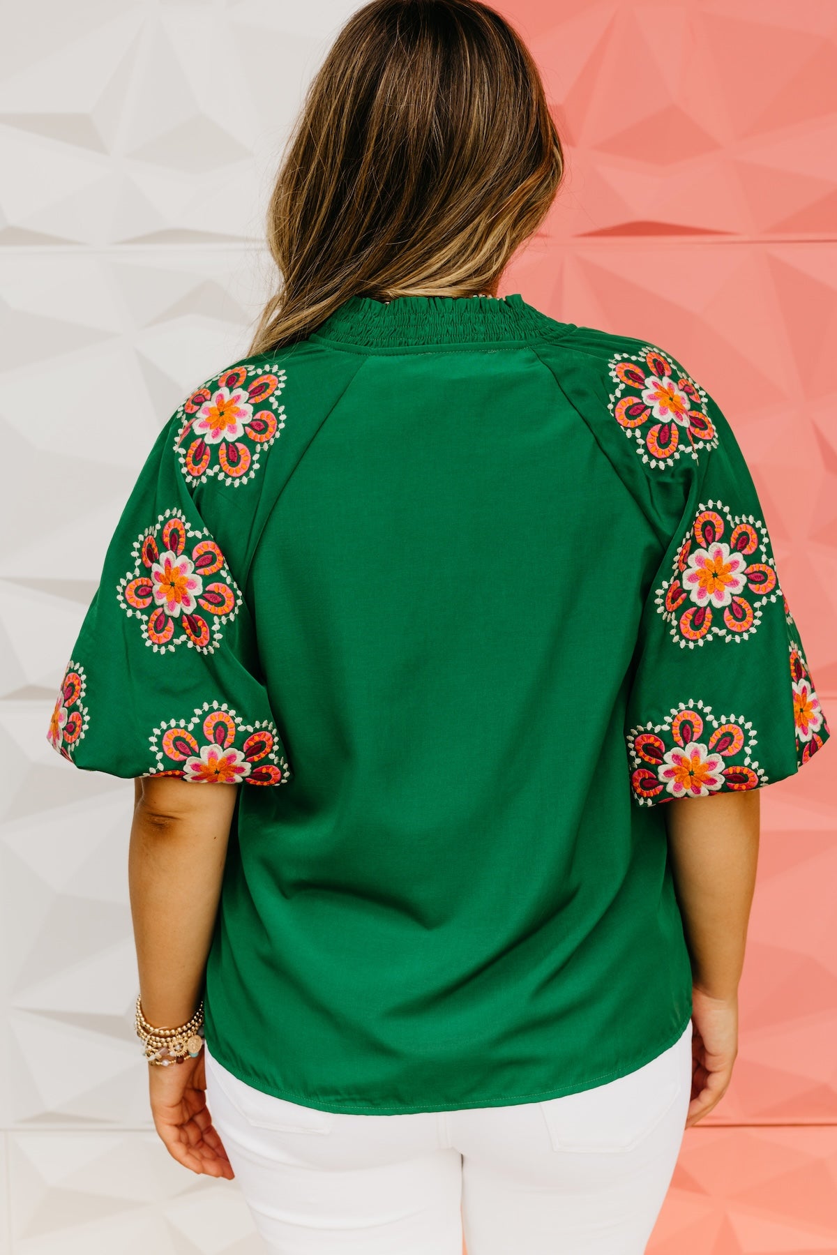 The Trey Embroidered Puff Sleeve Top