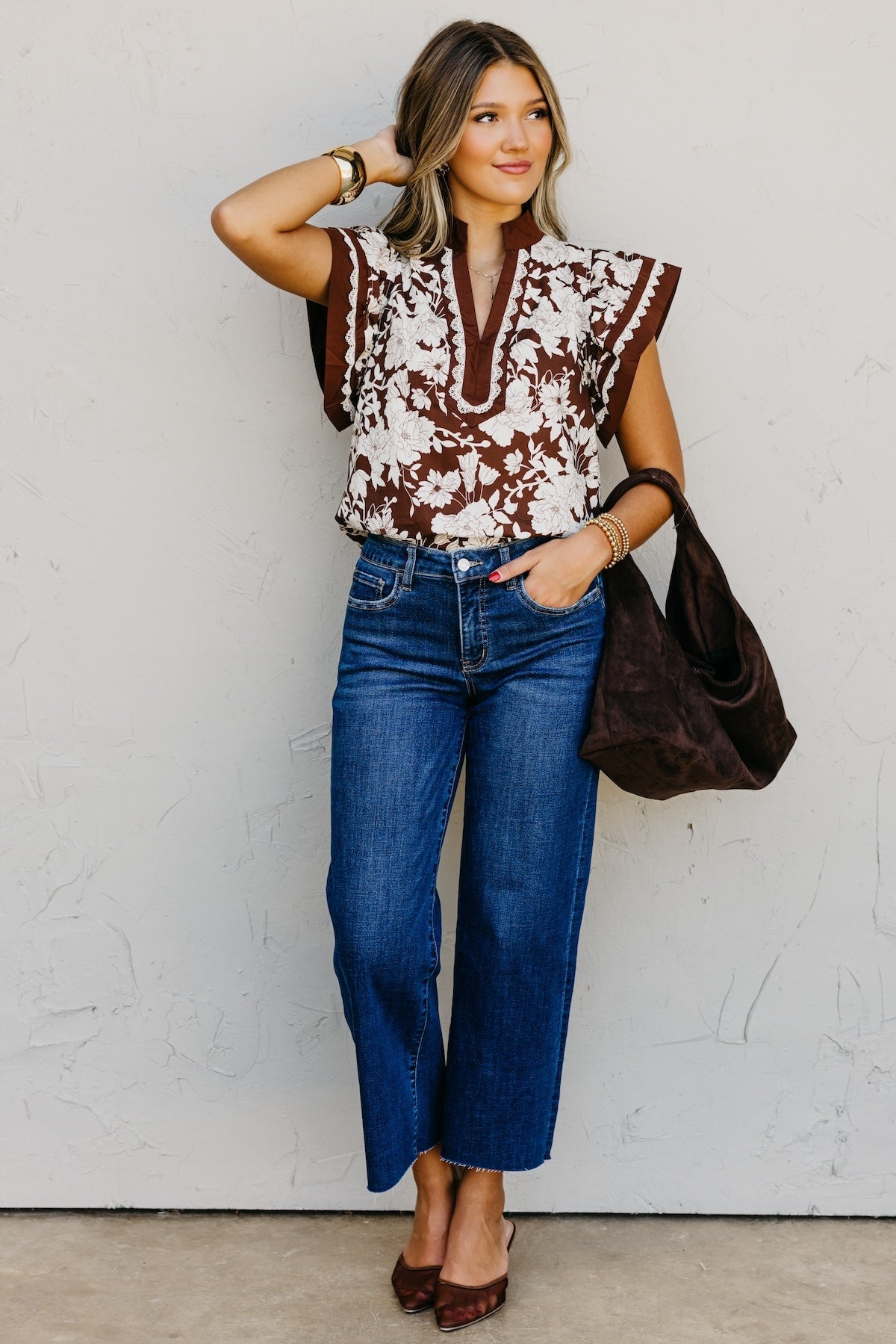 The Raylen Floral Woven Top