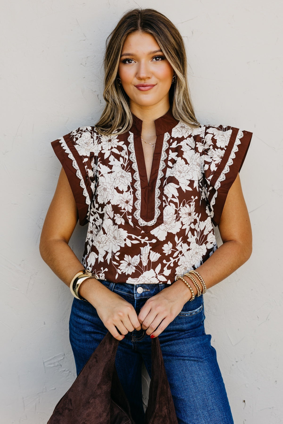 The Raylen Floral Woven Top