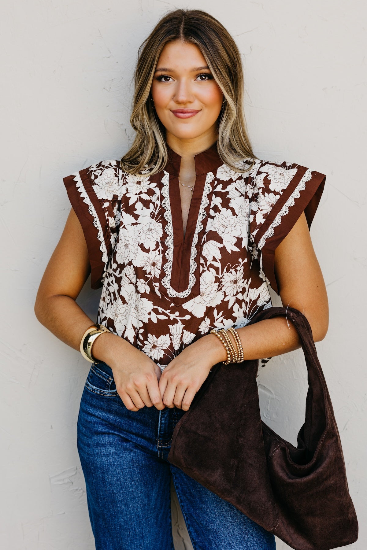 The Raylen Floral Woven Top