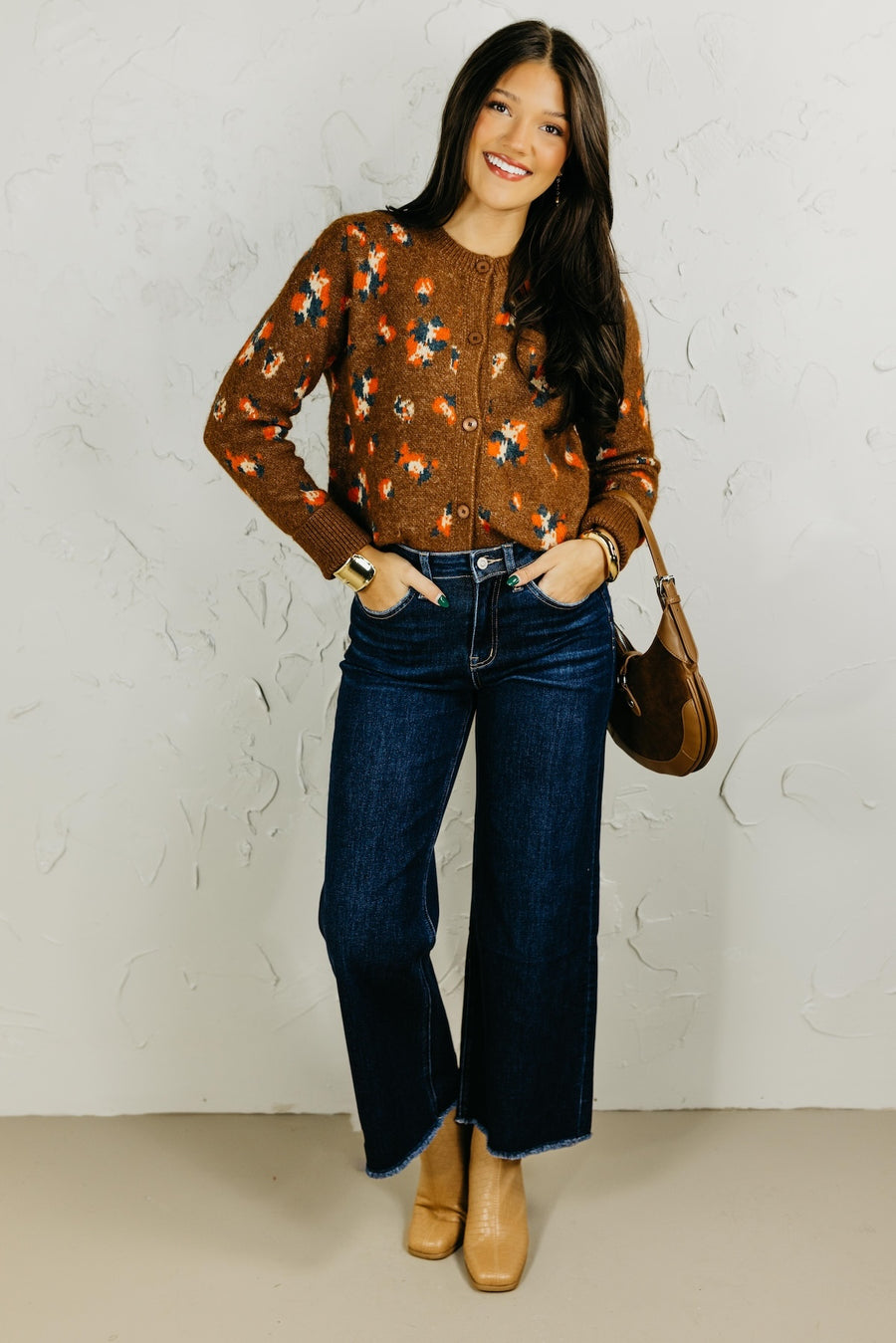 The Mark Floral Button Up Sweater