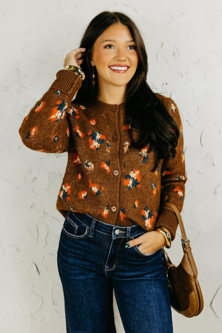 The Mark Floral Button Up Sweater