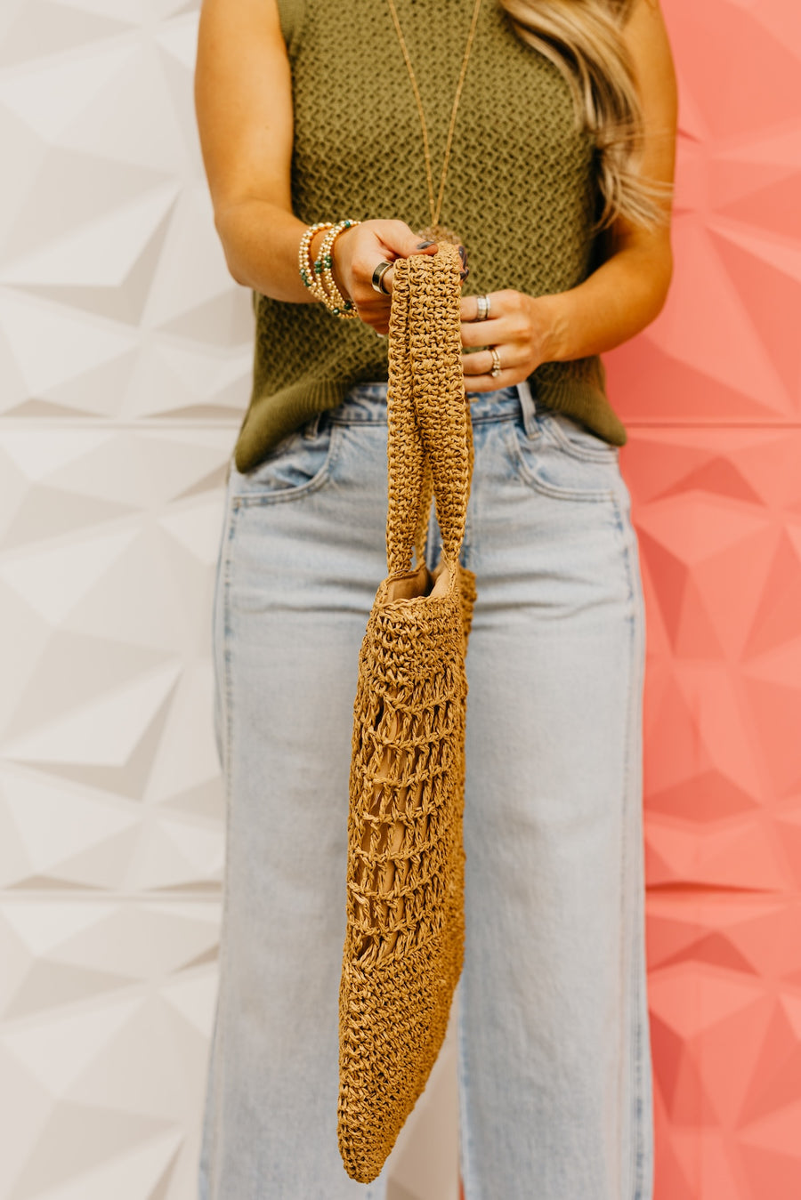 The Kaela Straw Tote Bag