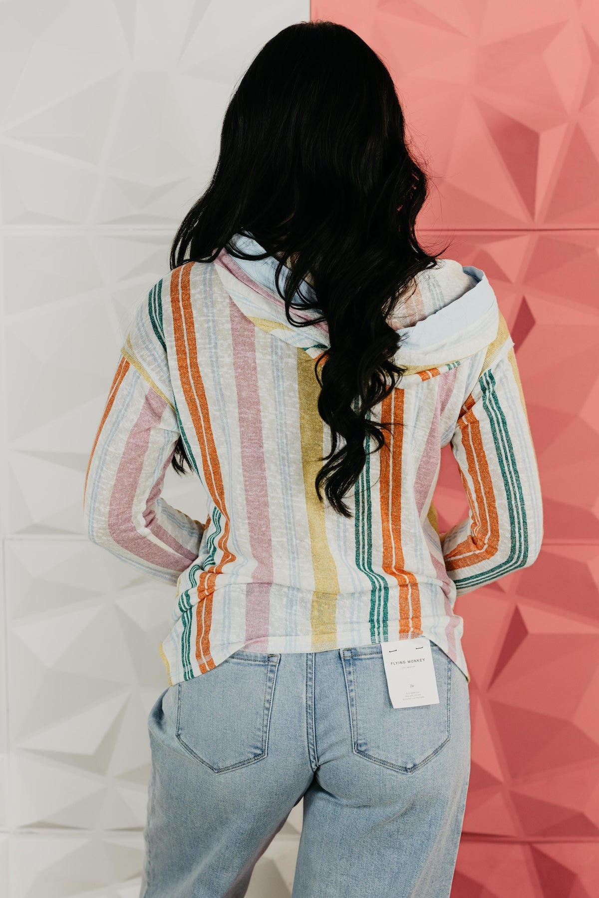 The Felice Stripe Hooded Knit Top