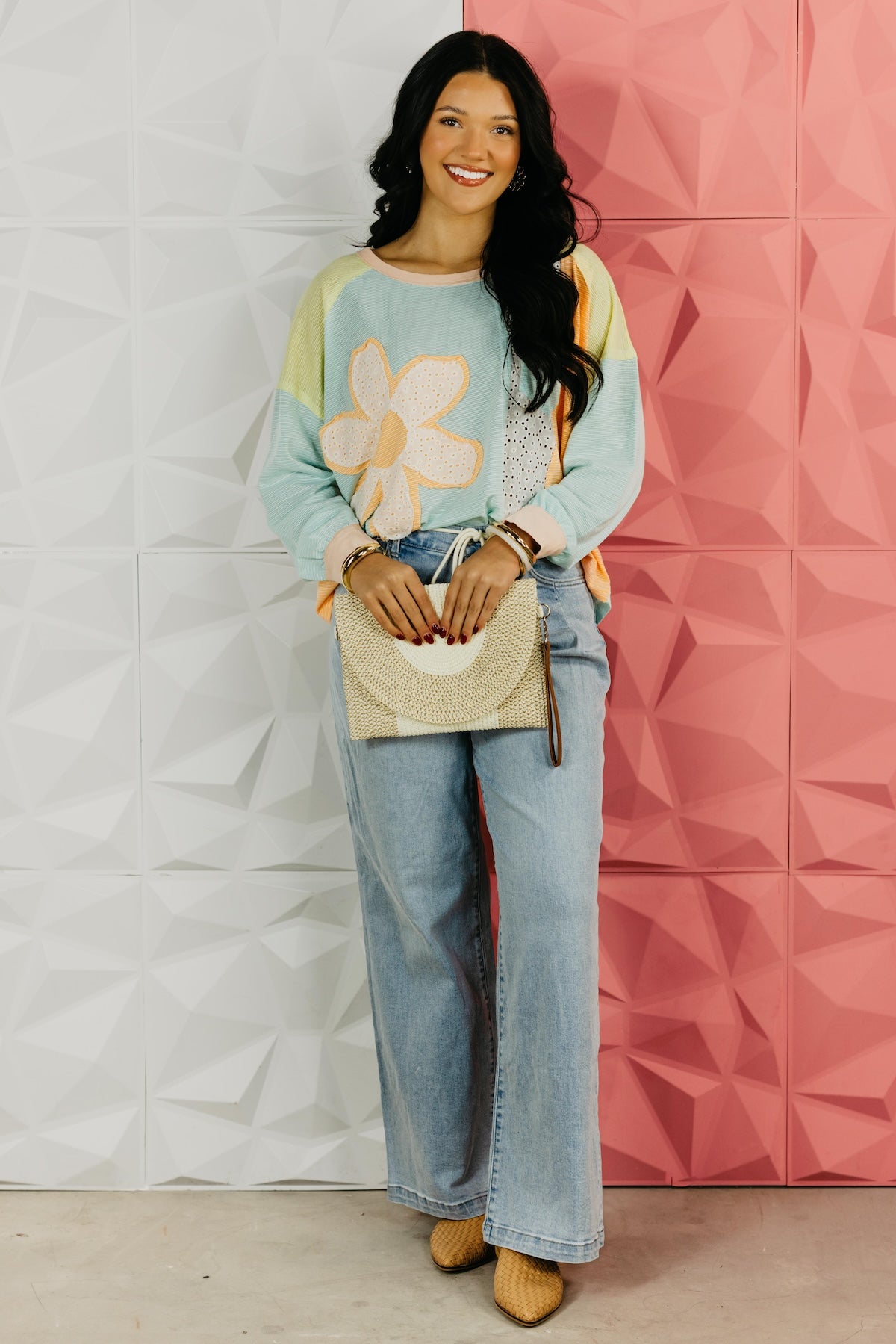 The Daisy Patch Color Block Top