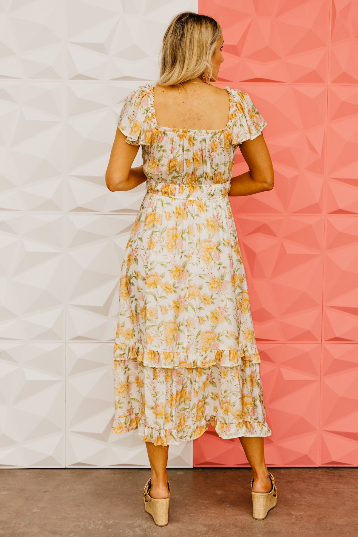 The Aidan Floral Ruffle Midi Dress
