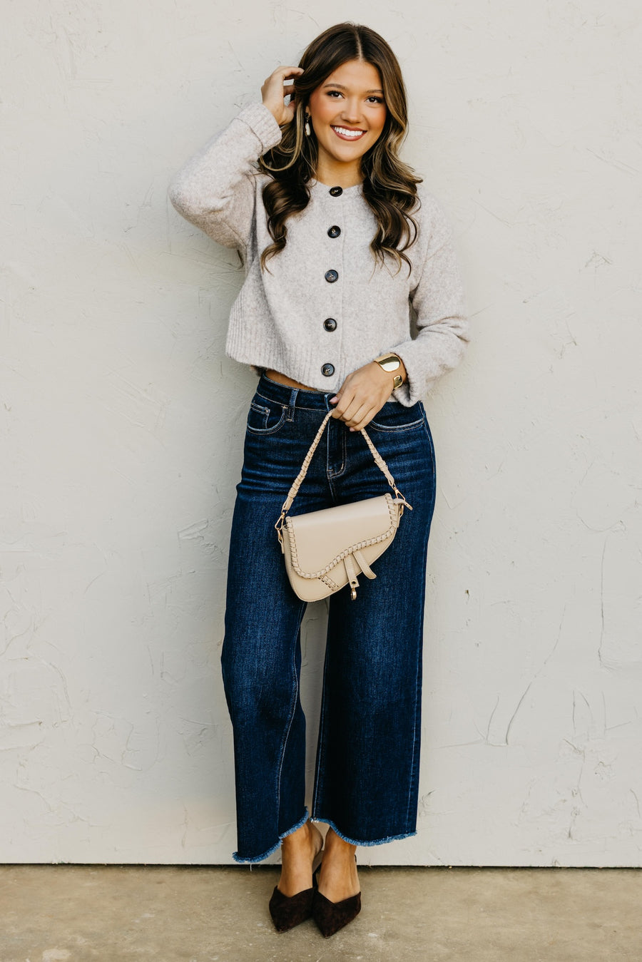The Wesley Fuzzy Button Cardigan