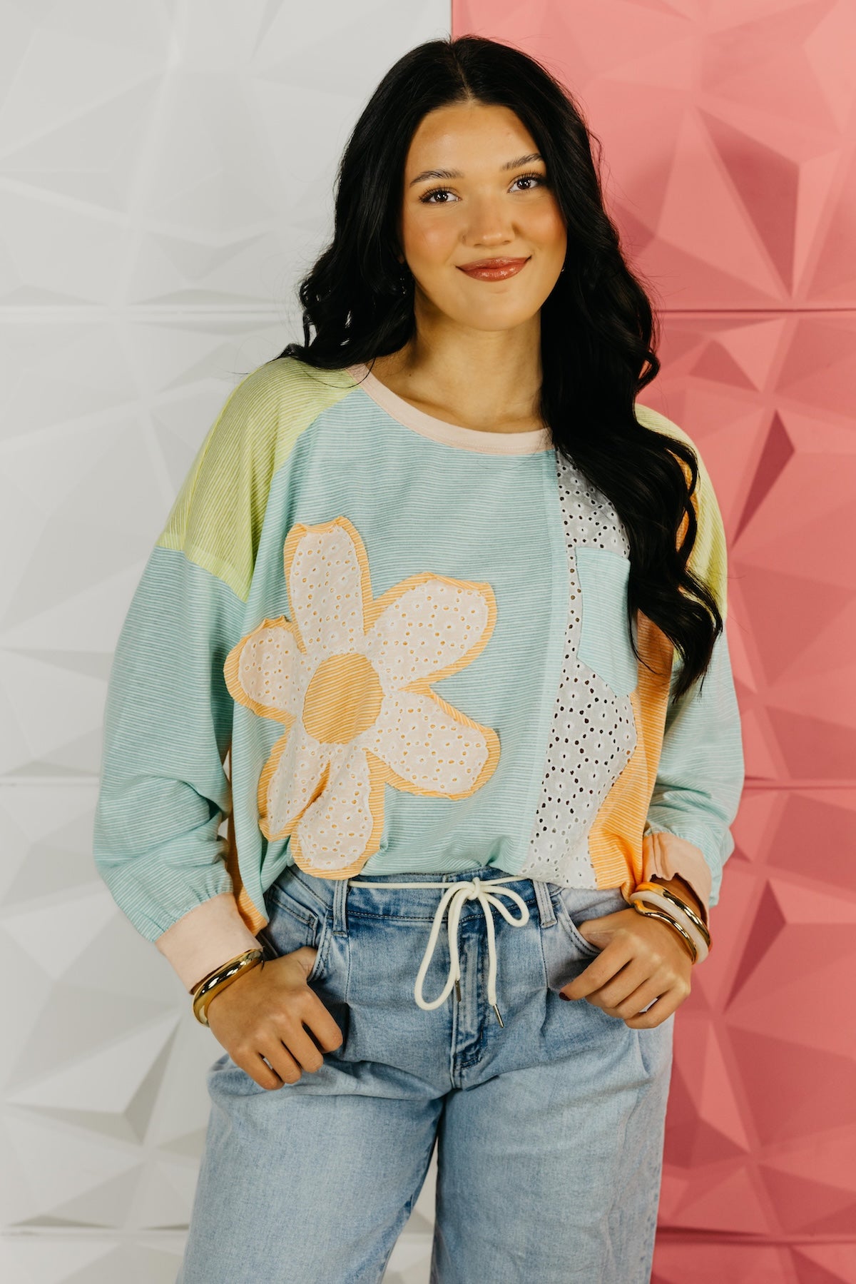 The Daisy Patch Color Block Top