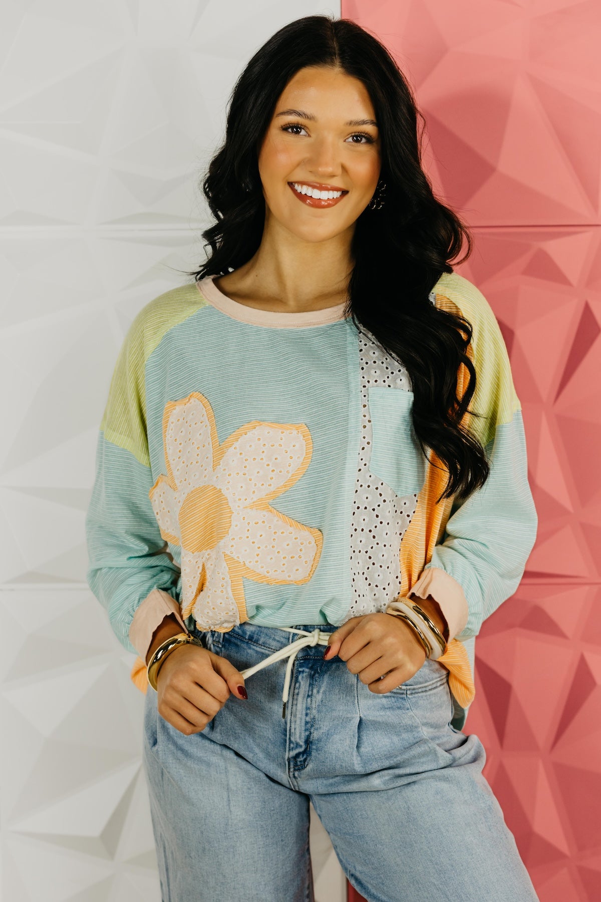 The Daisy Patch Color Block Top