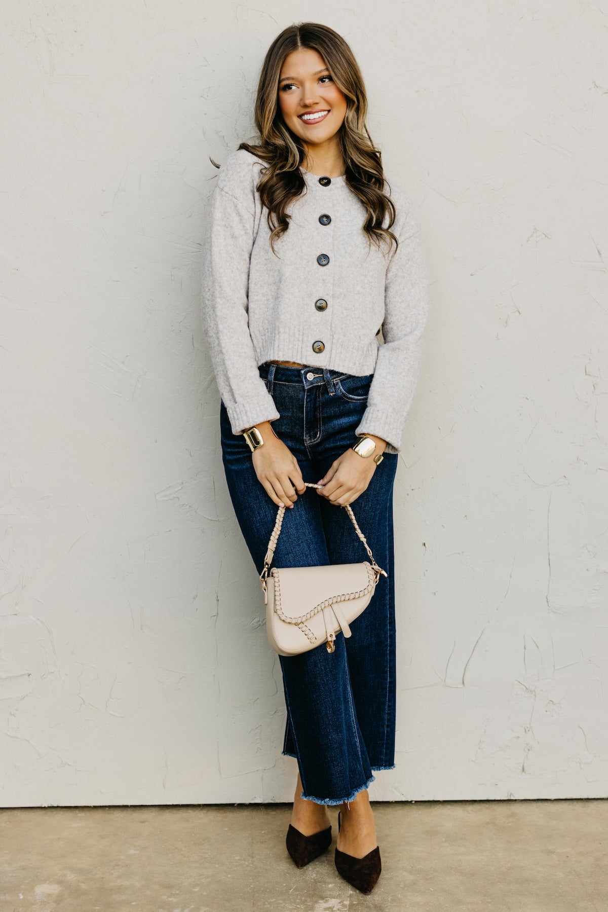 The Wesley Fuzzy Button Cardigan