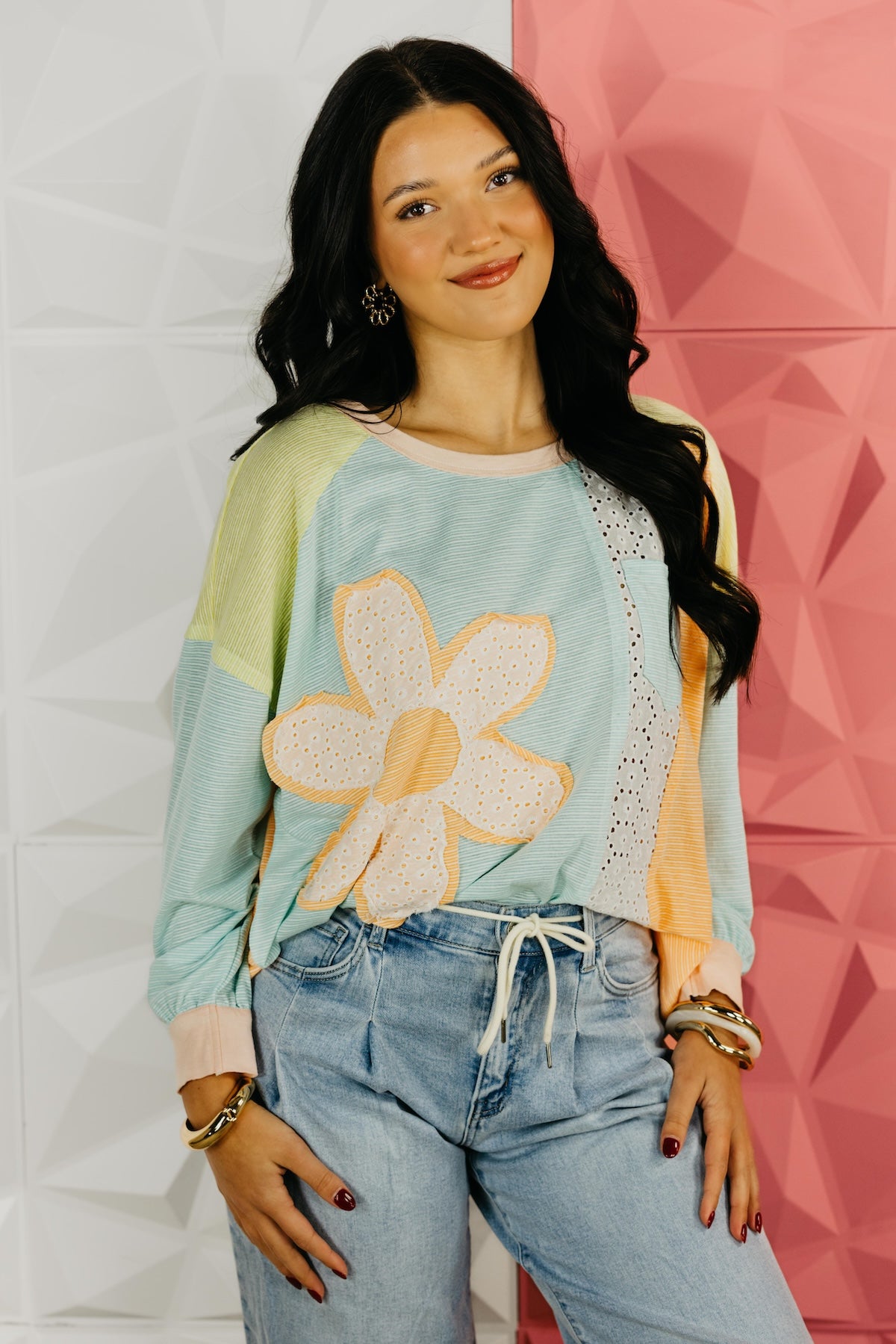 The Daisy Patch Color Block Top