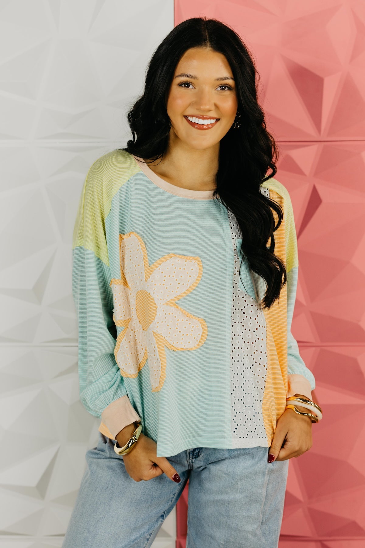 The Daisy Patch Color Block Top