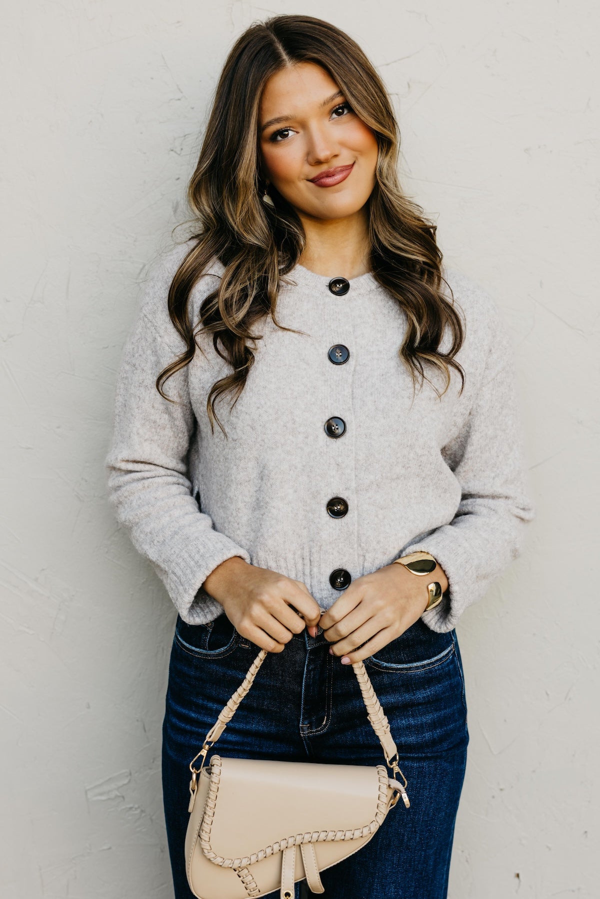 The Wesley Fuzzy Button Cardigan