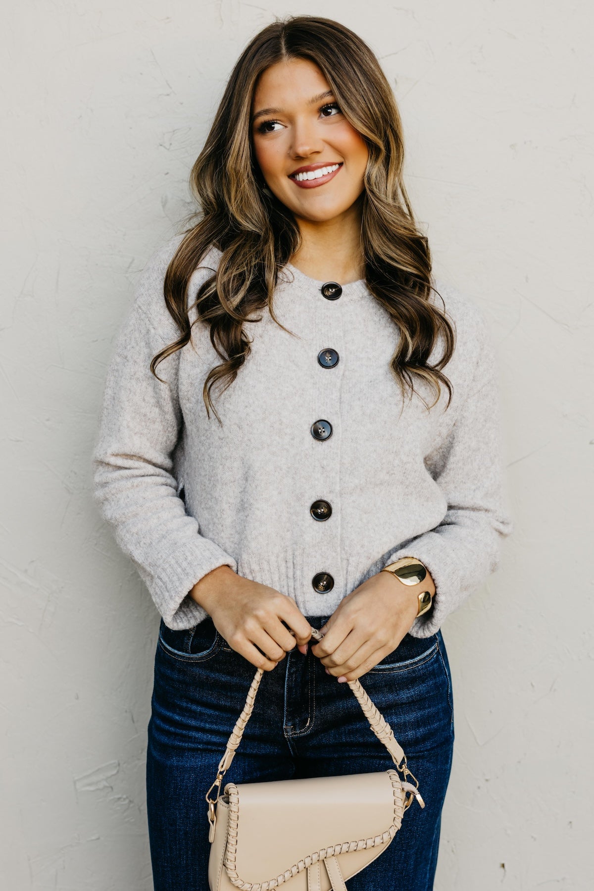 The Wesley Fuzzy Button Cardigan