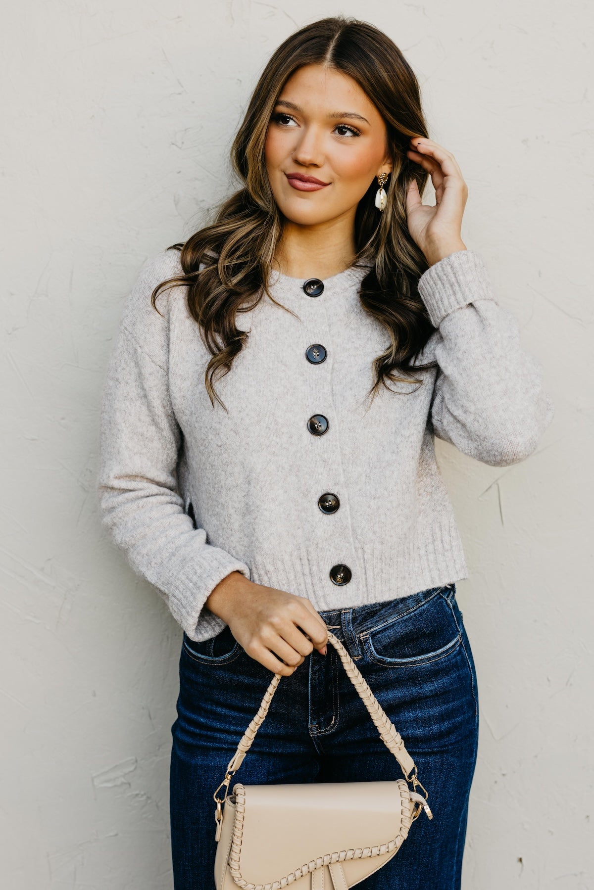 The Wesley Fuzzy Button Cardigan