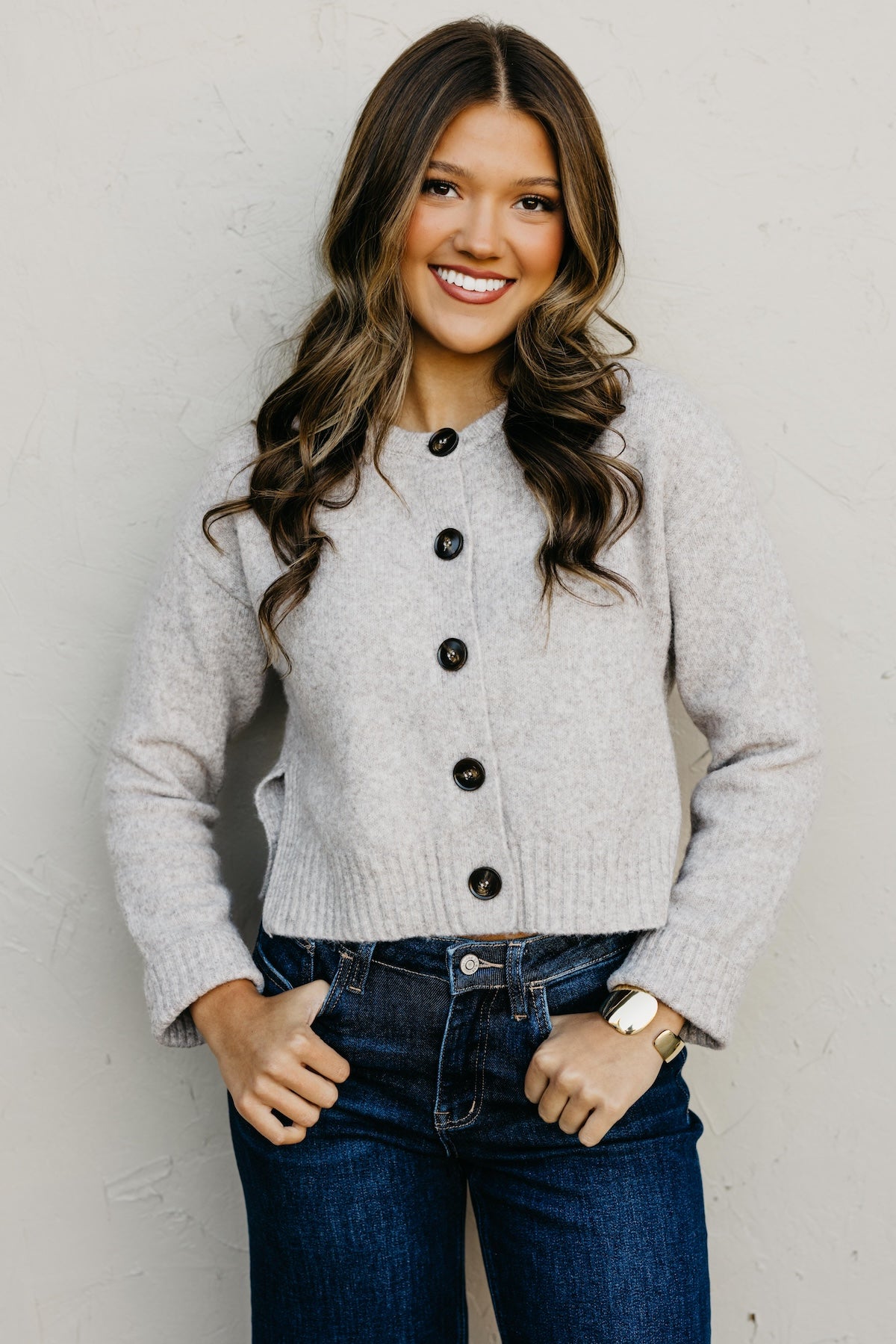 The Wesley Fuzzy Button Cardigan