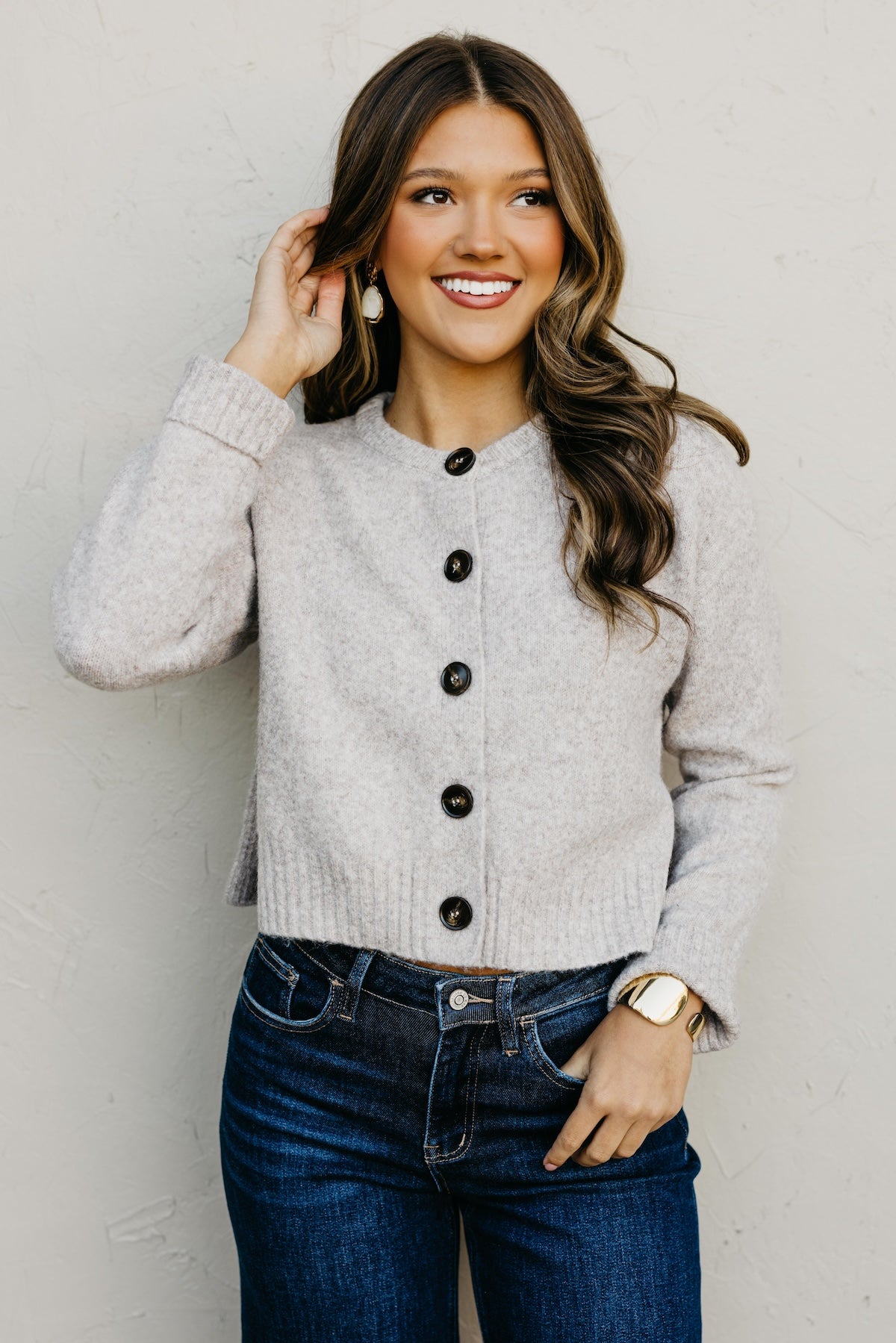 The Wesley Fuzzy Button Cardigan