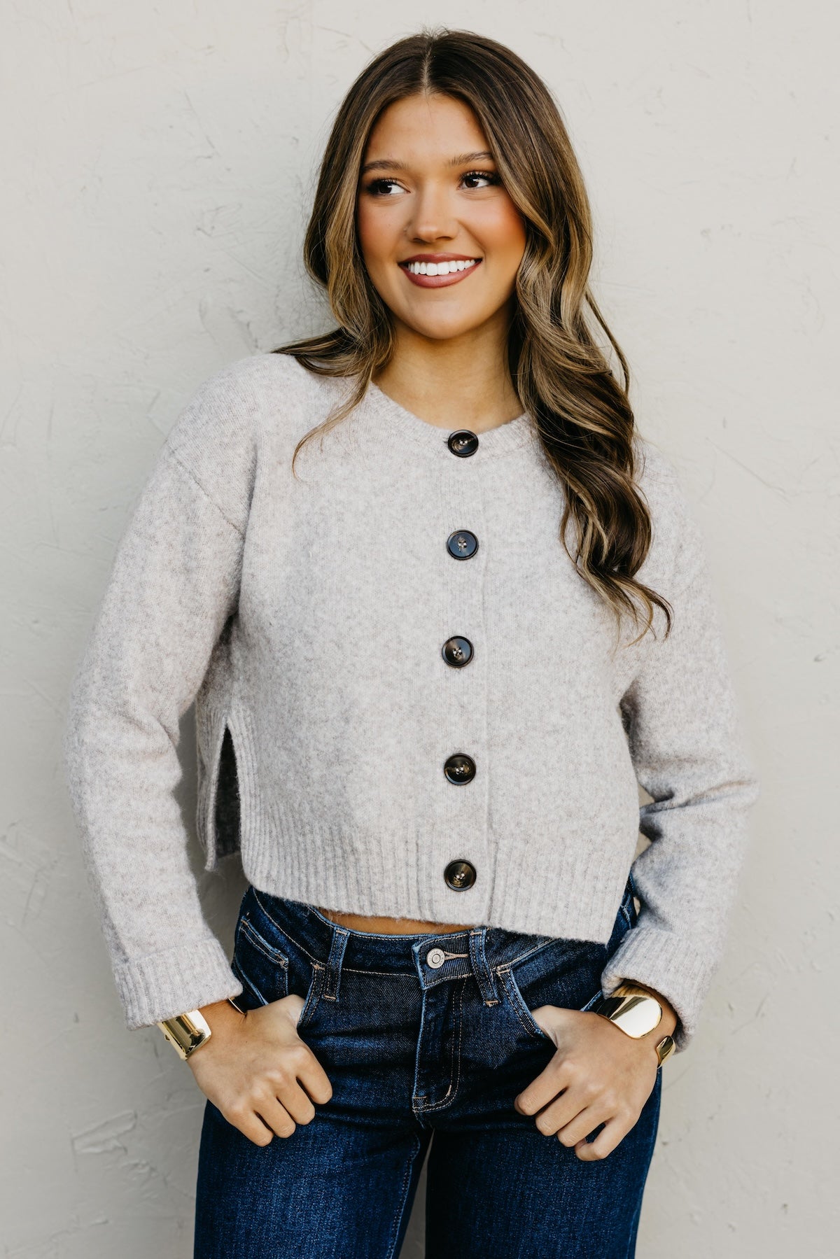The Wesley Fuzzy Button Cardigan