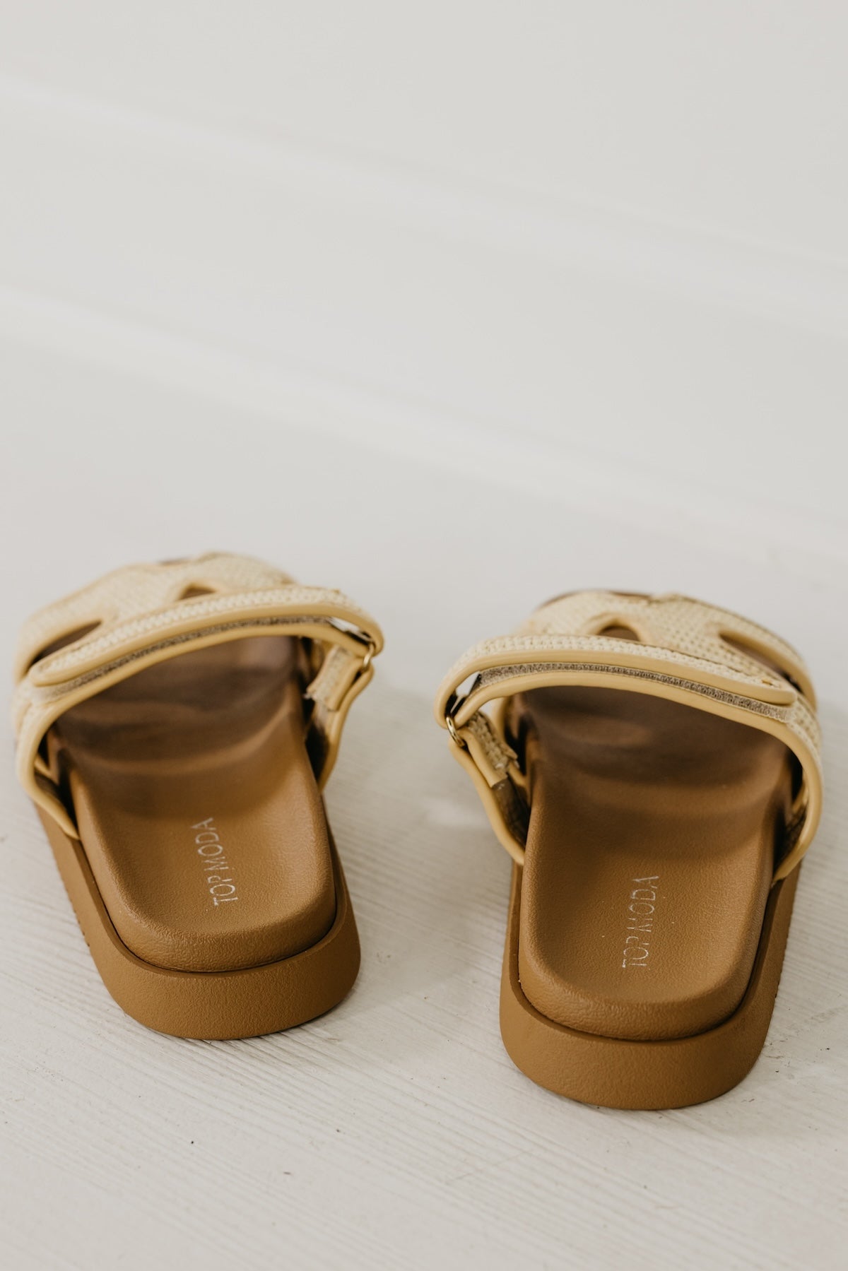 The Lyon H Strap Raffia Slide