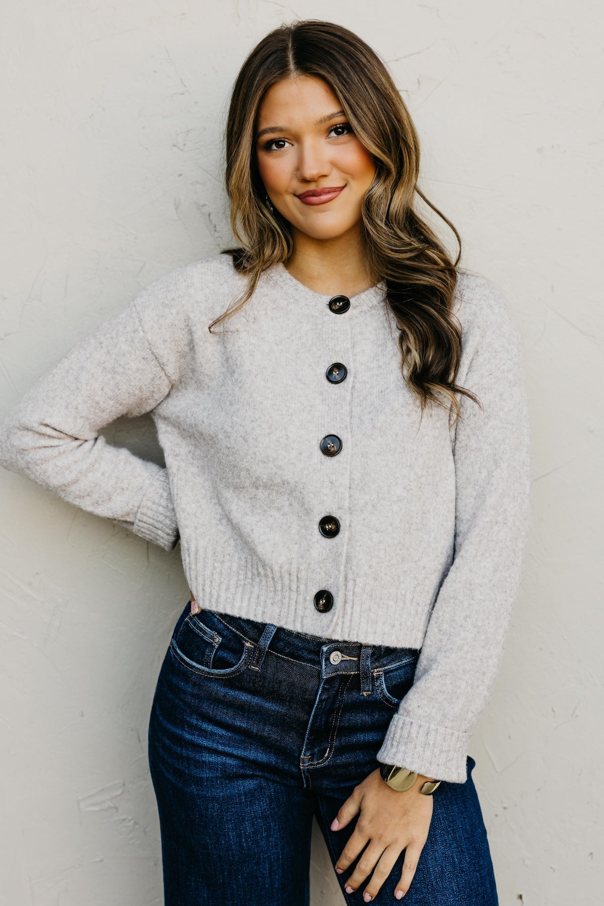 The Wesley Fuzzy Button Cardigan