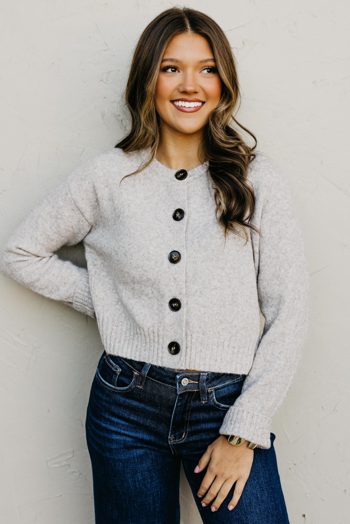 The Wesley Fuzzy Button Cardigan