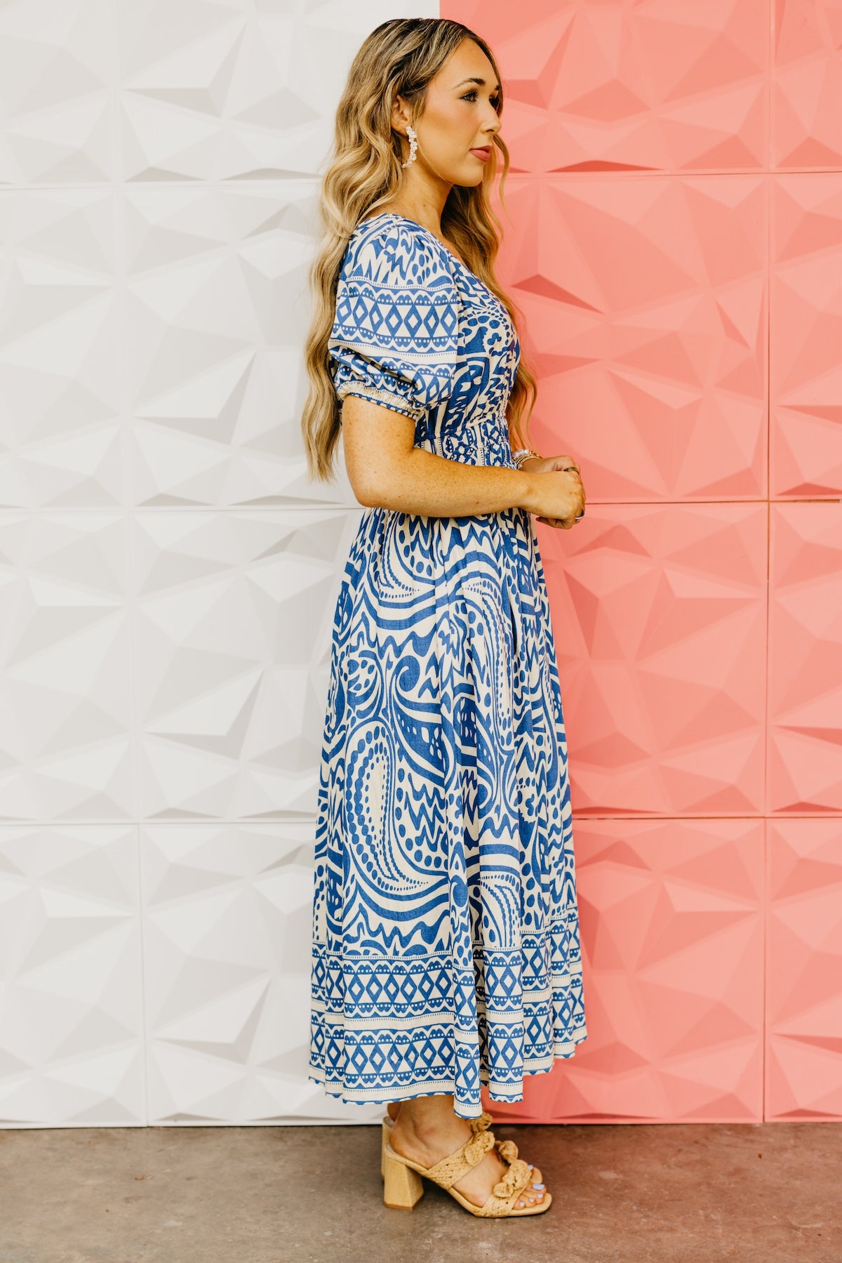 The Bianca Border Print Midi Dress