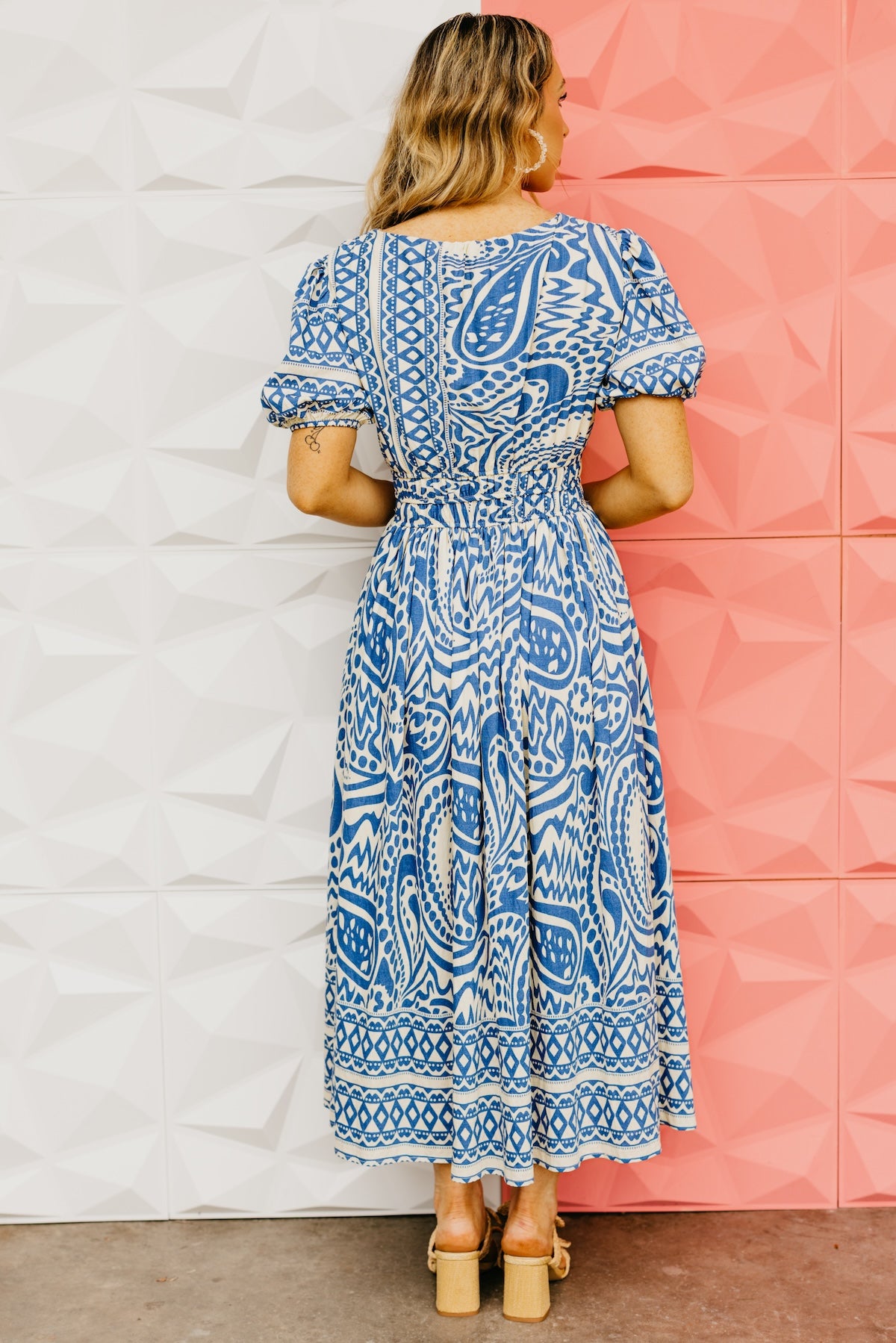 The Bianca Border Print Midi Dress